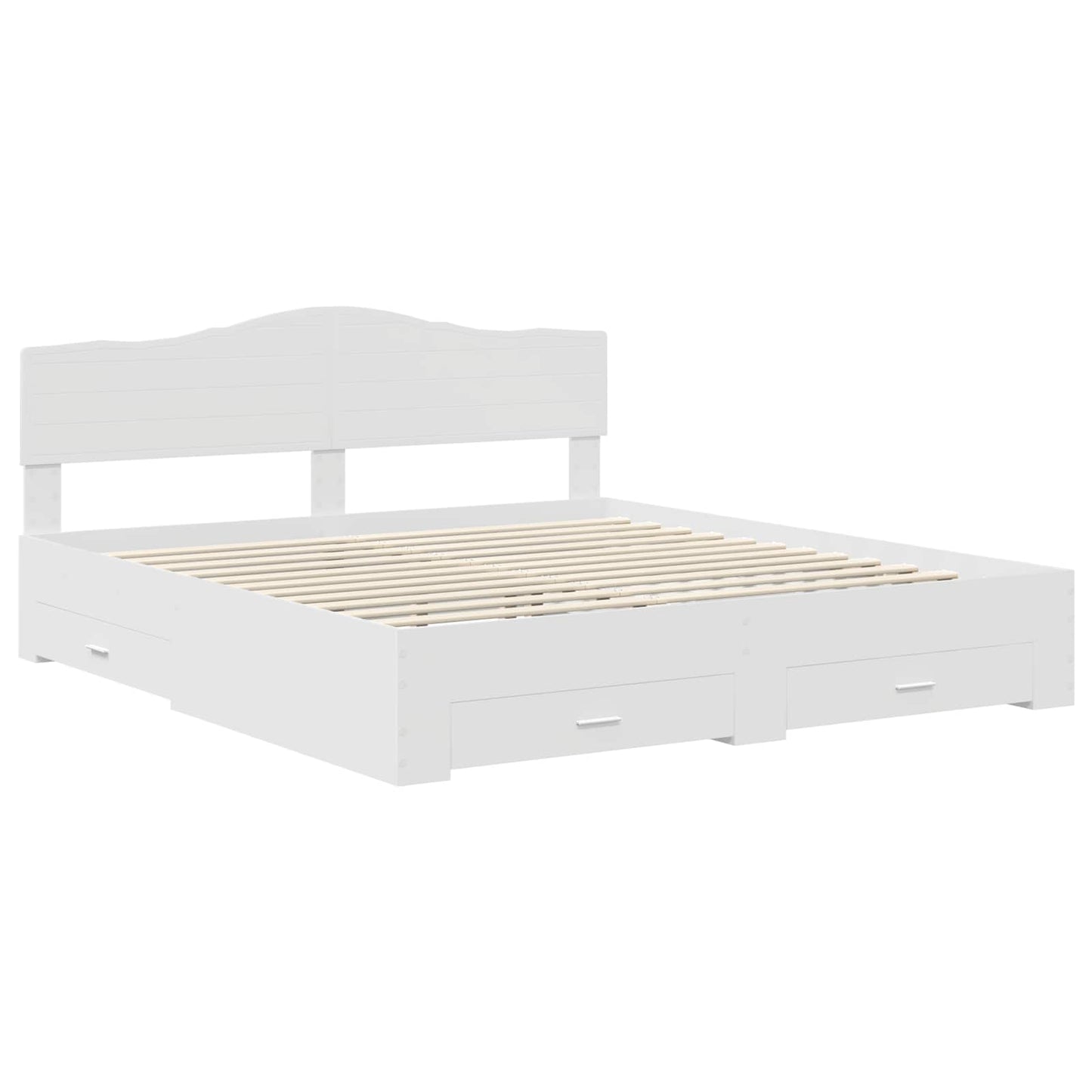 Bedframe met hoofdeinde met lade Wit 180 x 200 cm Bewerkt hout is nu te koop bij PeponiXL, paradijselijk wonen!