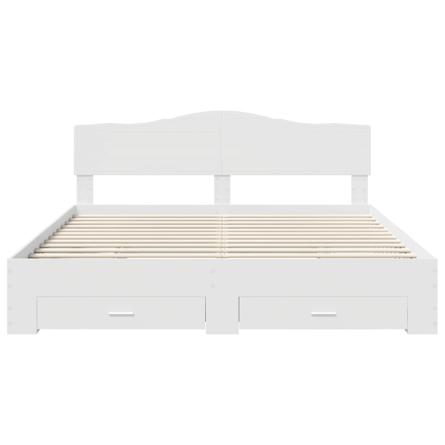 Bedframe met hoofdeinde met lade Wit 180 x 200 cm Bewerkt hout is nu te koop bij PeponiXL, paradijselijk wonen!