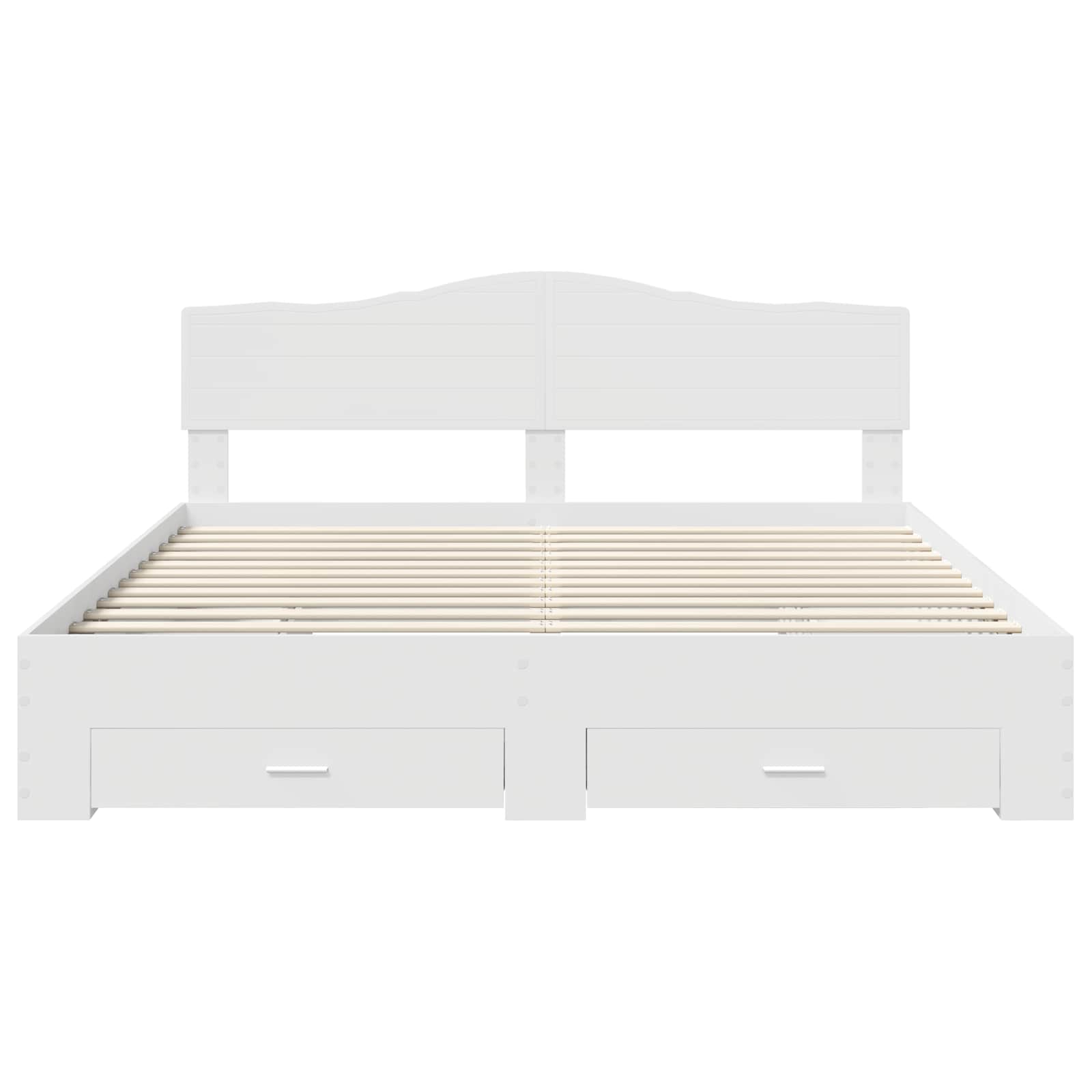 Bedframe met hoofdeinde met lade Wit 180 x 200 cm Bewerkt hout is nu te koop bij PeponiXL, paradijselijk wonen!