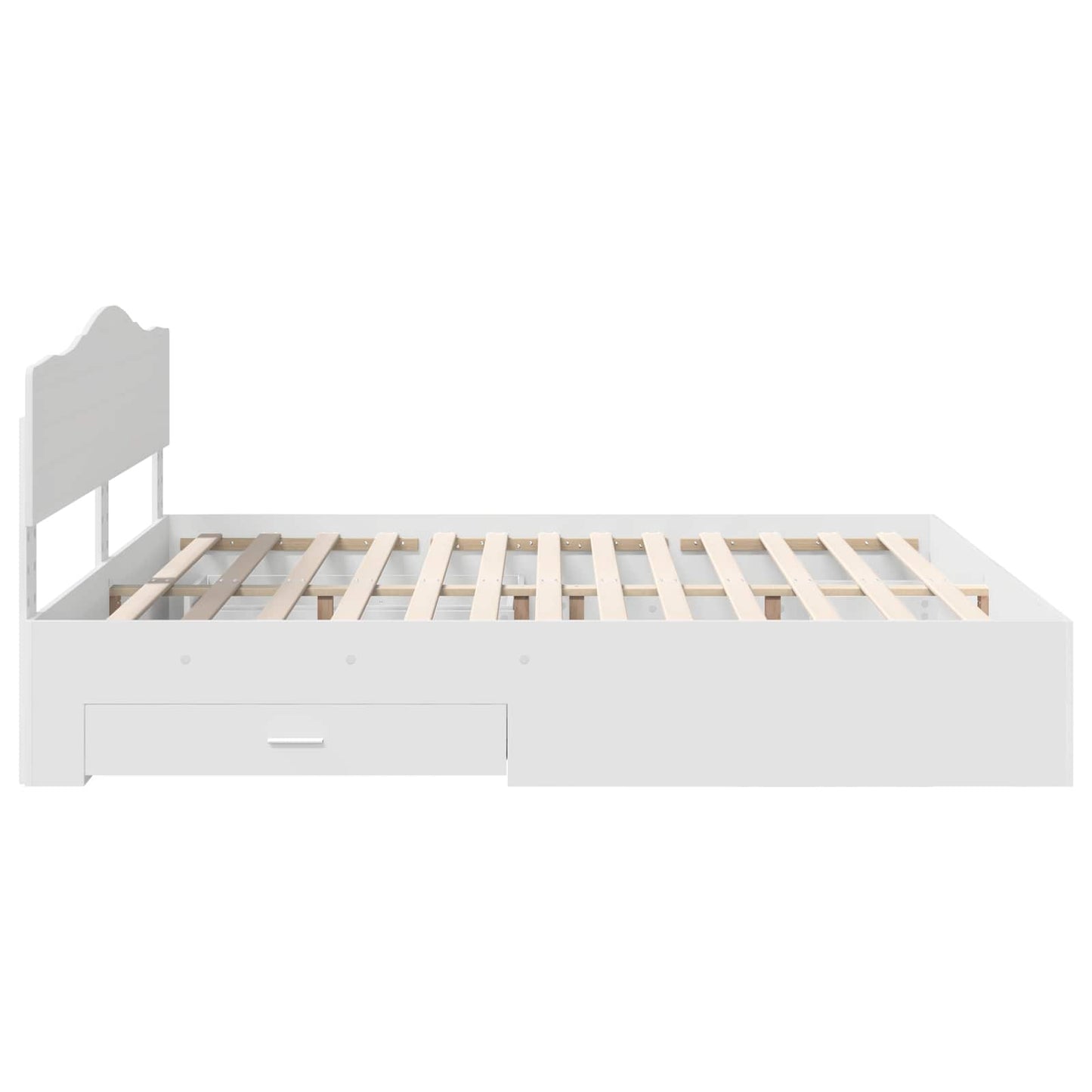 Bedframe met hoofdeinde met lade Wit 180 x 200 cm Bewerkt hout is nu te koop bij PeponiXL, paradijselijk wonen!