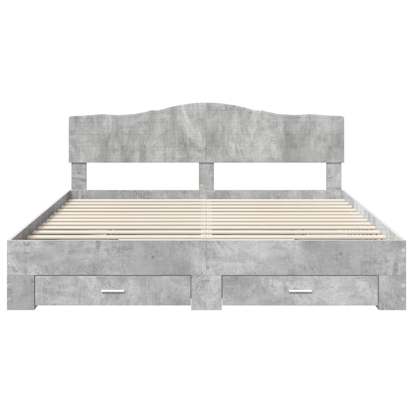 Bedframe met hoofdeinde Beton Grijs 180 x 200 cm Bewerkt hout is nu te koop bij PeponiXL, paradijselijk wonen!