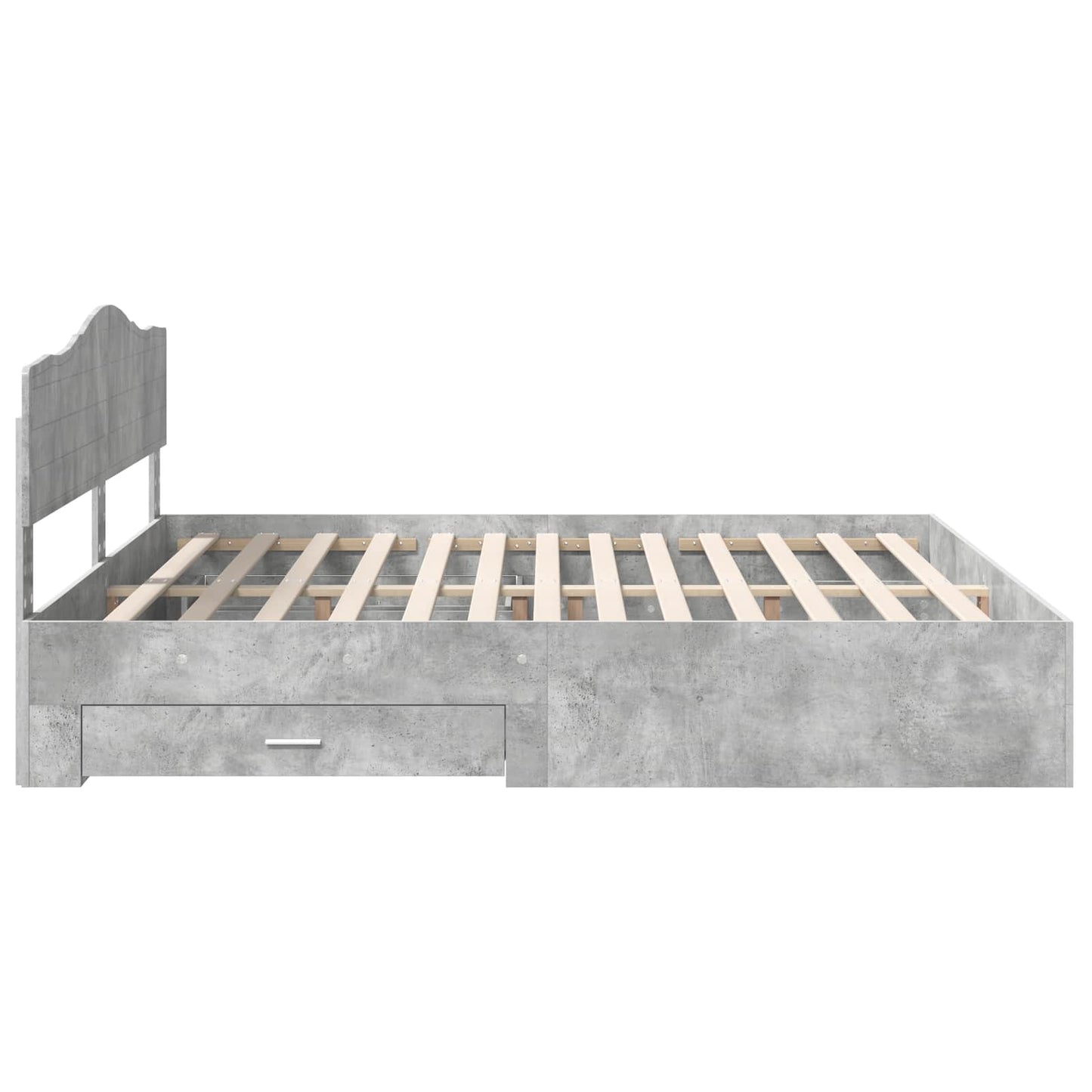 Bedframe met hoofdeinde Beton Grijs 180 x 200 cm Bewerkt hout is nu te koop bij PeponiXL, paradijselijk wonen!
