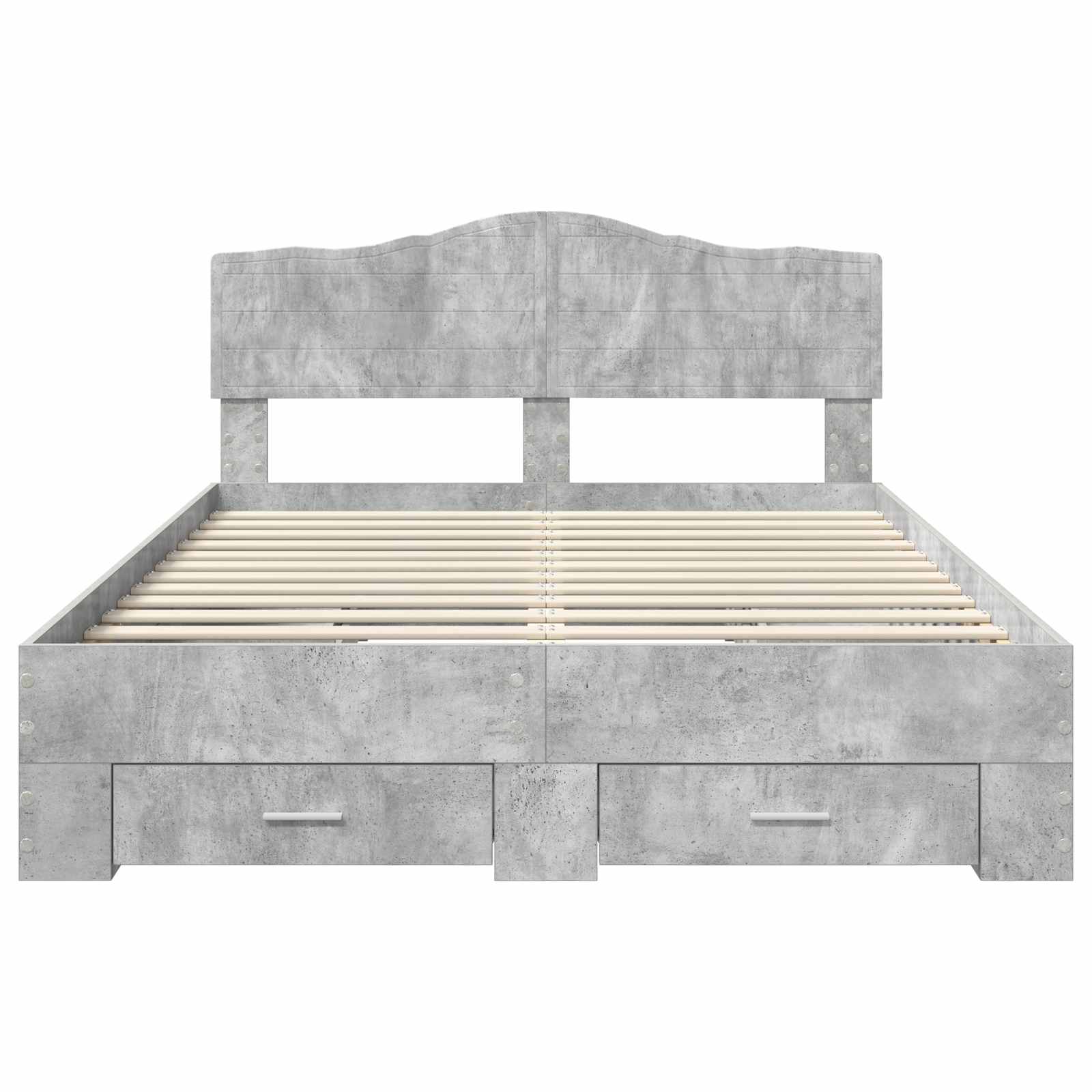 Bedframe met hoofdeinde Beton Grijs 150 x 200 cm Bewerkt hout is nu te koop bij PeponiXL, paradijselijk wonen!