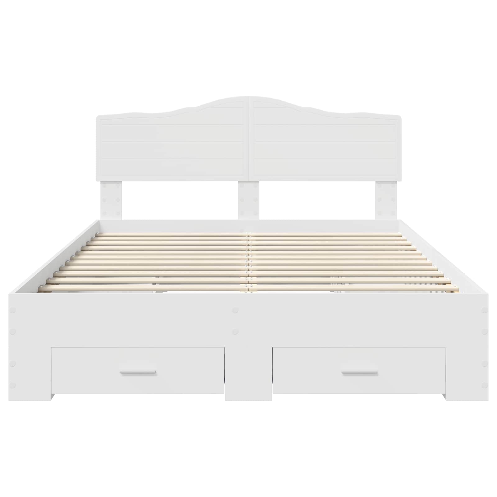 Bedframe met hoofdeinde met lade Wit 140 x 190 cm Bewerkt hout is nu te koop bij PeponiXL, paradijselijk wonen!