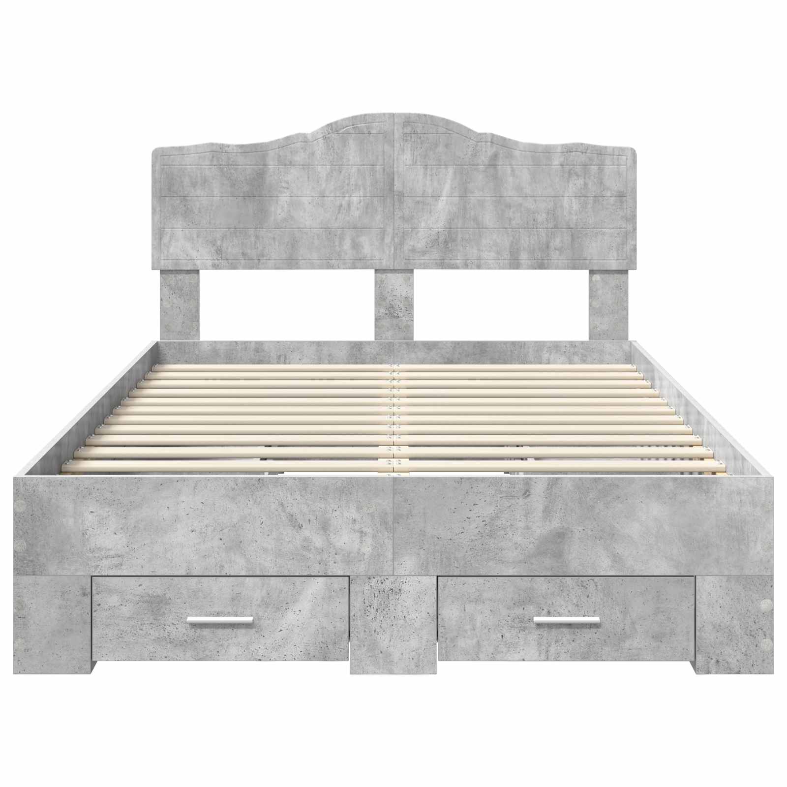 Bedframe met hoofdeinde Beton Grijs 120 x 190 cm Bewerkt hout is nu te koop bij PeponiXL, paradijselijk wonen!