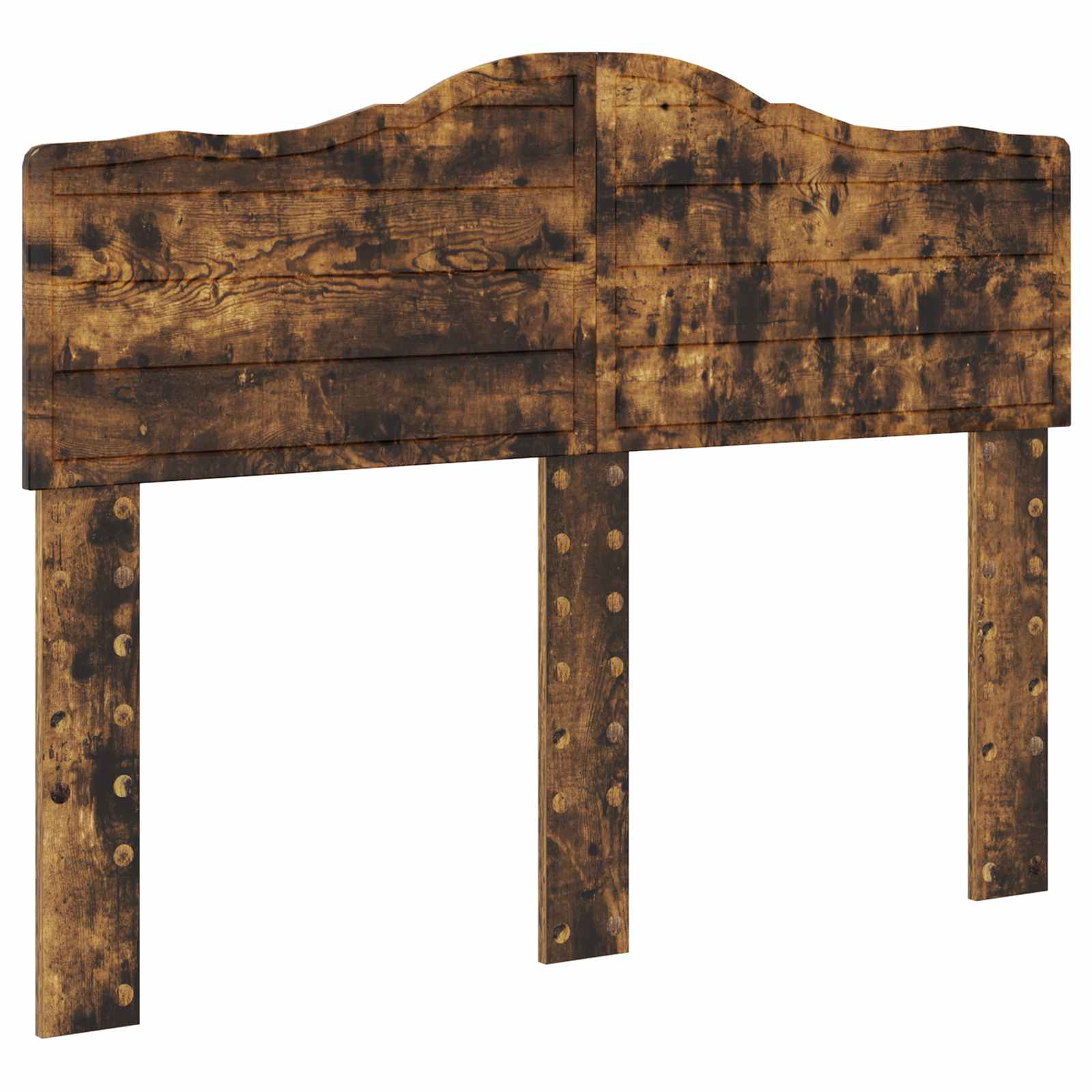 Bedframe met hoofdeinde Gerookt eiken 120 x 190 cm Bewerkt hout is nu te koop bij PeponiXL, paradijselijk wonen!