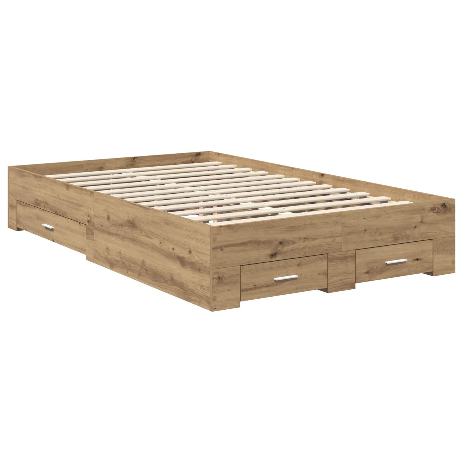 Bedframe met hoofdeinde Artisan Eiken 120 x 190 cm Bewerkt hout is nu te koop bij PeponiXL, paradijselijk wonen!