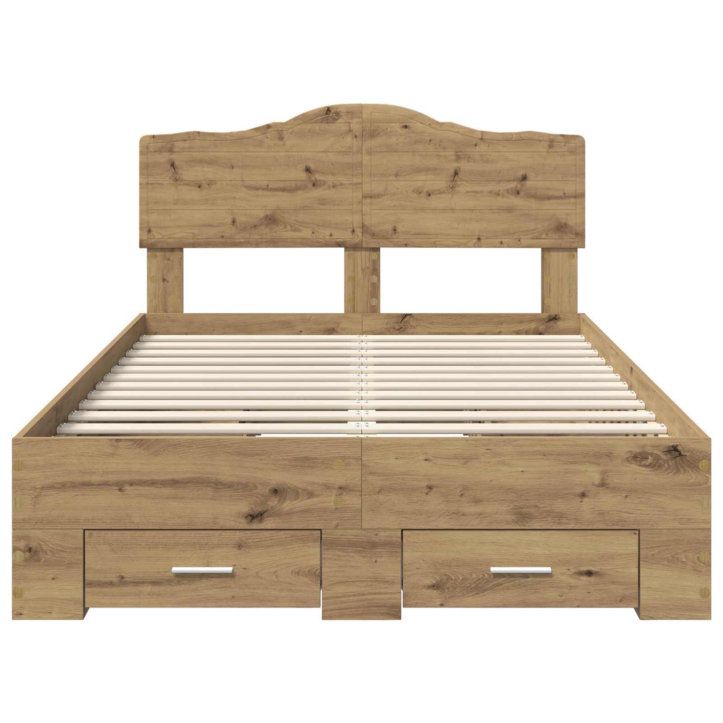 Bedframe met hoofdeinde Artisan Eiken 120 x 190 cm Bewerkt hout is nu te koop bij PeponiXL, paradijselijk wonen!