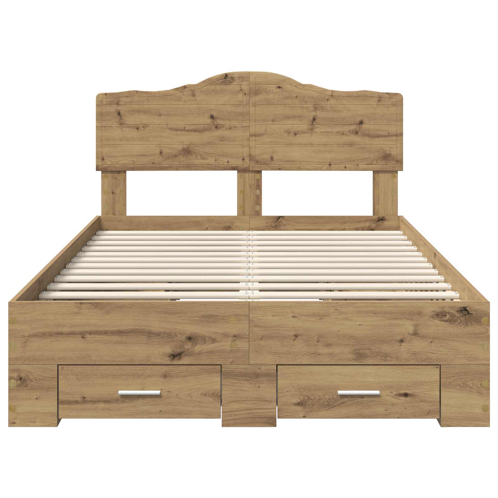 Bedframe met hoofdeinde Artisan Eiken 120 x 190 cm Bewerkt hout is nu te koop bij PeponiXL, paradijselijk wonen!