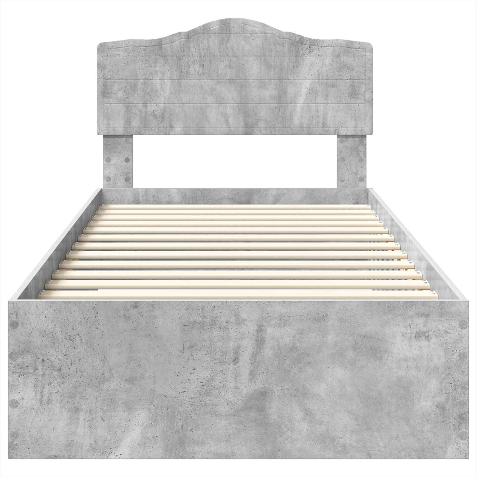Bedframe met hoofdeinde Beton Grijs 100 x 200 cm Bewerkt hout is nu te koop bij PeponiXL, paradijselijk wonen!