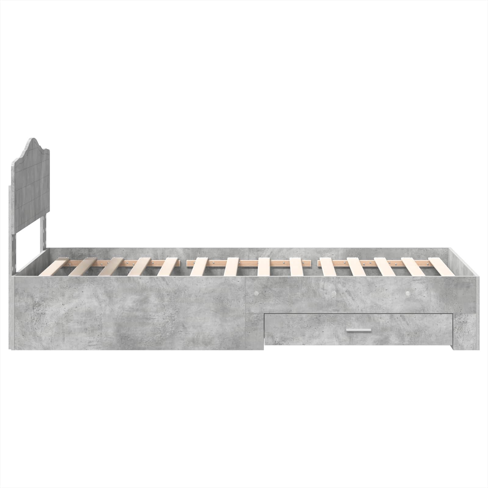 Bedframe met hoofdeinde Beton Grijs 100 x 200 cm Bewerkt hout is nu te koop bij PeponiXL, paradijselijk wonen!