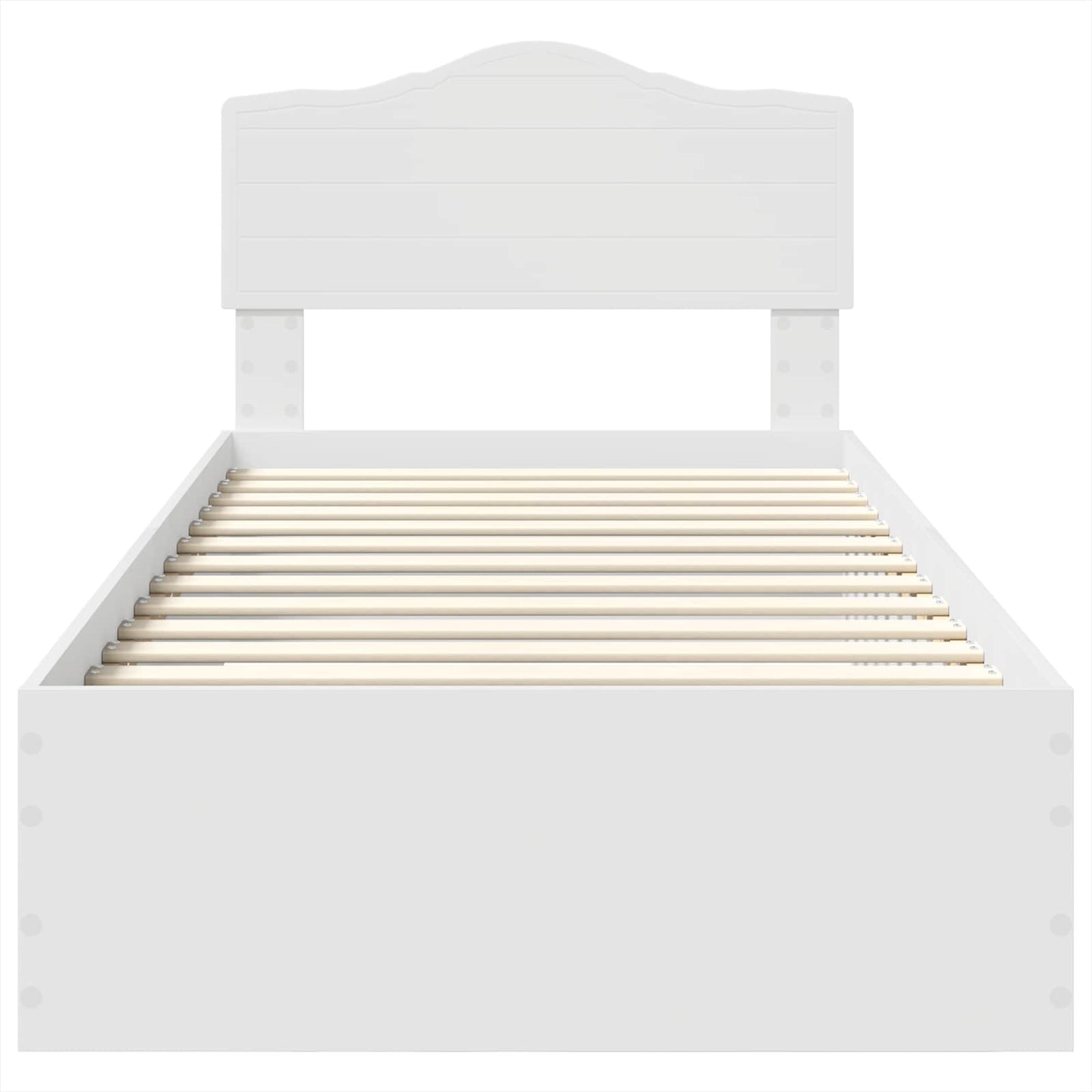 Bedframe met hoofdeinde met lade Wit 90 x 190 cm Bewerkt hout is nu te koop bij PeponiXL, paradijselijk wonen!