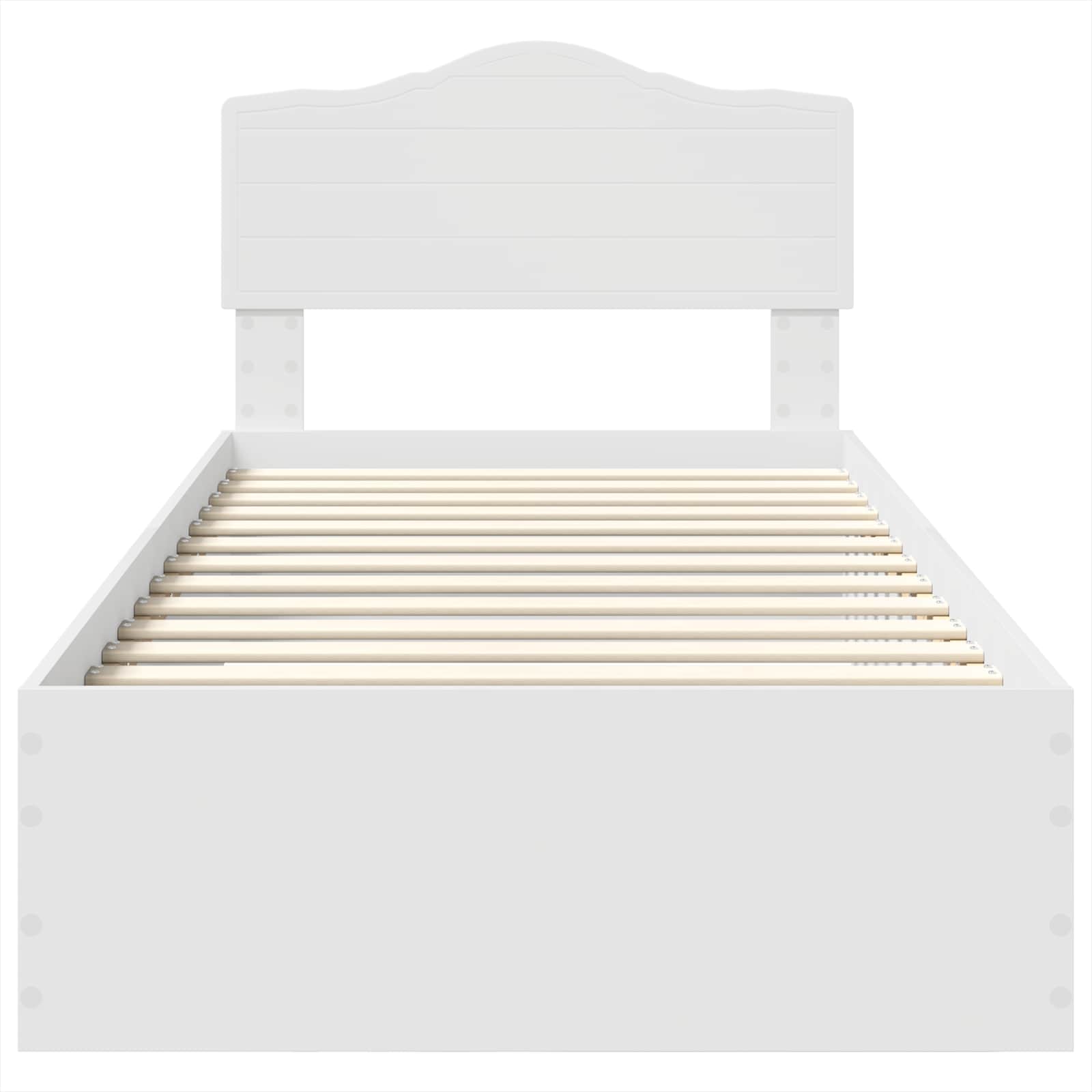 Bedframe met hoofdeinde met lade Wit 90 x 190 cm Bewerkt hout is nu te koop bij PeponiXL, paradijselijk wonen!