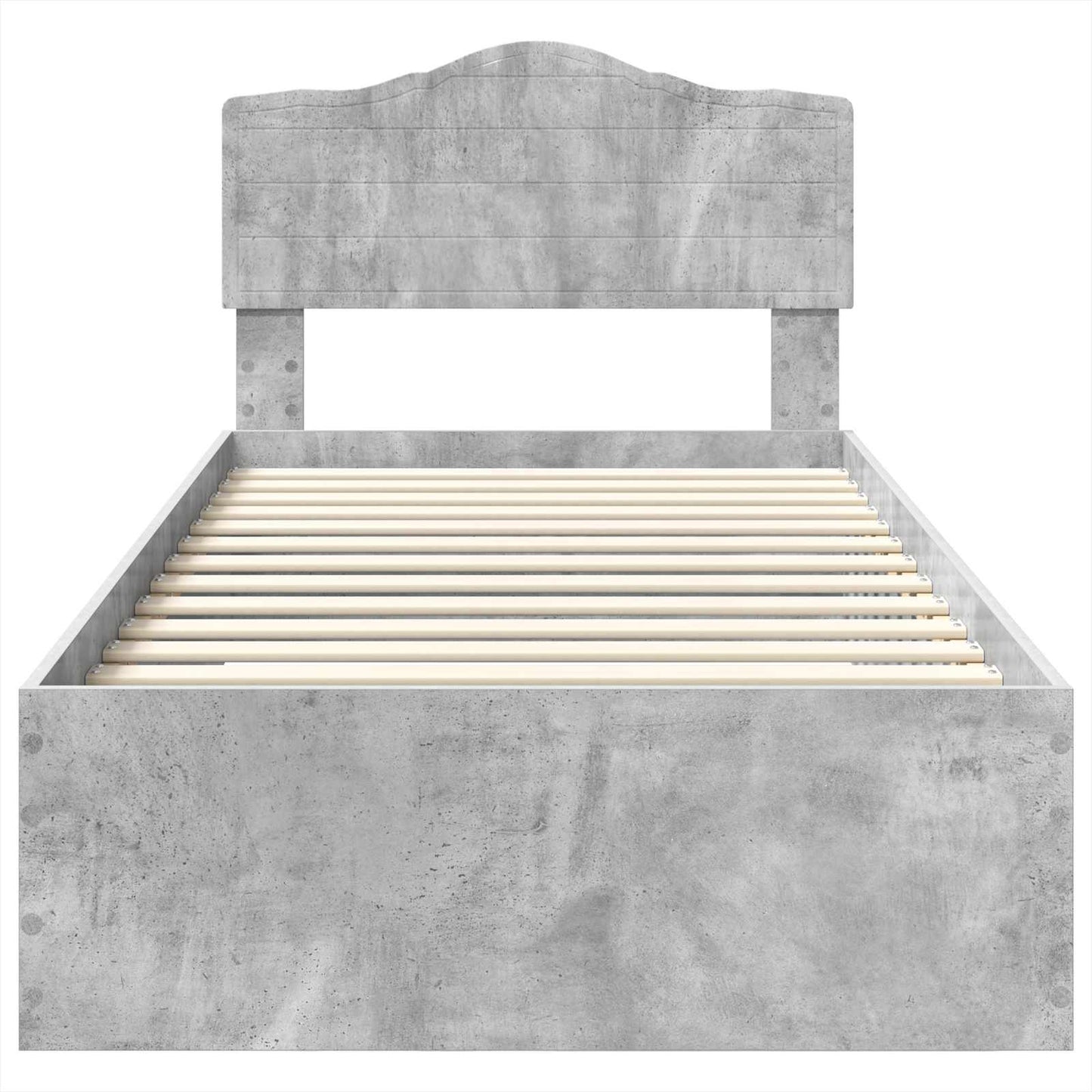 Bedframe met hoofdeinde Beton Grijs 90 x 190 cm Bewerkt hout is nu te koop bij PeponiXL, paradijselijk wonen!
