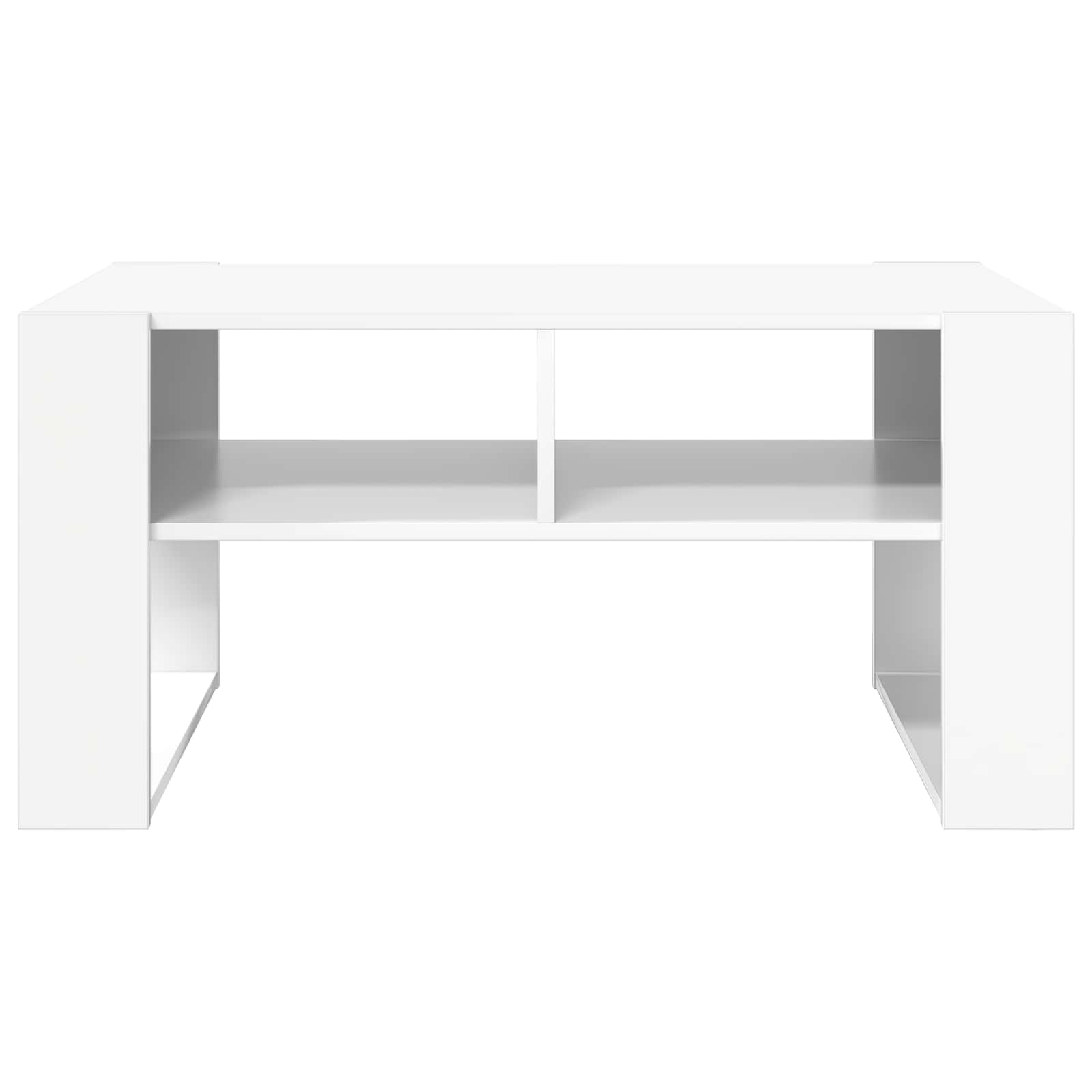 Salontafel met opslag Wit 92 x 53 x 45 cm Bewerkt hout is nu te koop bij PeponiXL, paradijselijk wonen!