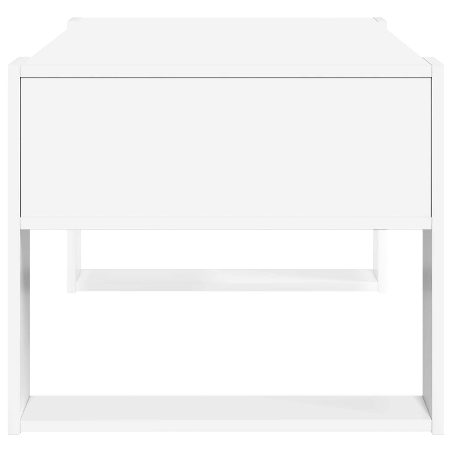 Salontafel met opslag Wit 92 x 53 x 45 cm Bewerkt hout is nu te koop bij PeponiXL, paradijselijk wonen!