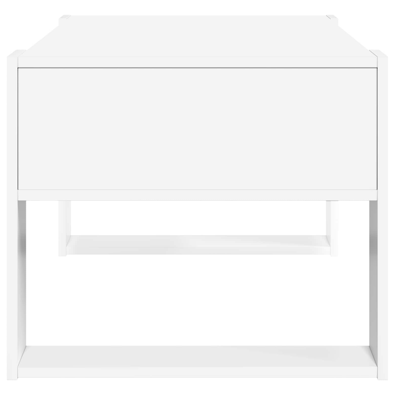 Salontafel met opslag Wit 92 x 53 x 45 cm Bewerkt hout is nu te koop bij PeponiXL, paradijselijk wonen!