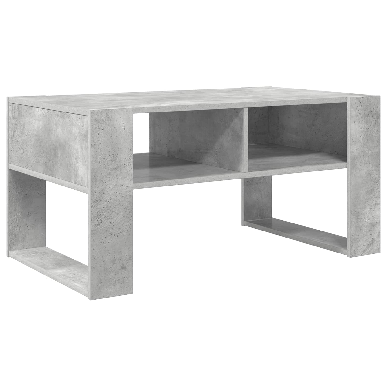 Salontafel met opslag Beton Grijs 92 x 53 x 45 cm Bewerkt hout is nu te koop bij PeponiXL, paradijselijk wonen!