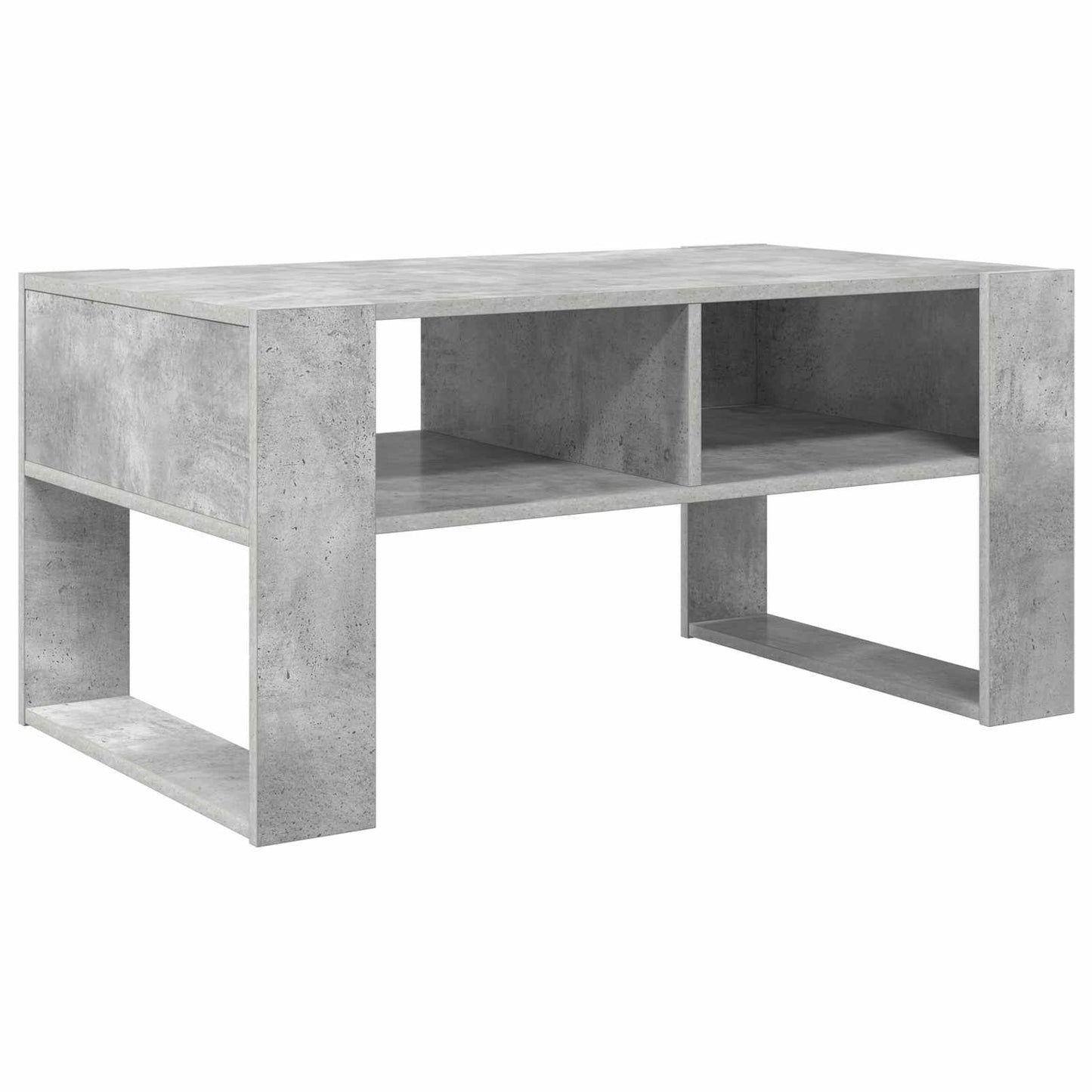 Salontafel met opslag Beton Grijs 92 x 53 x 45 cm Bewerkt hout is nu te koop bij PeponiXL, paradijselijk wonen!