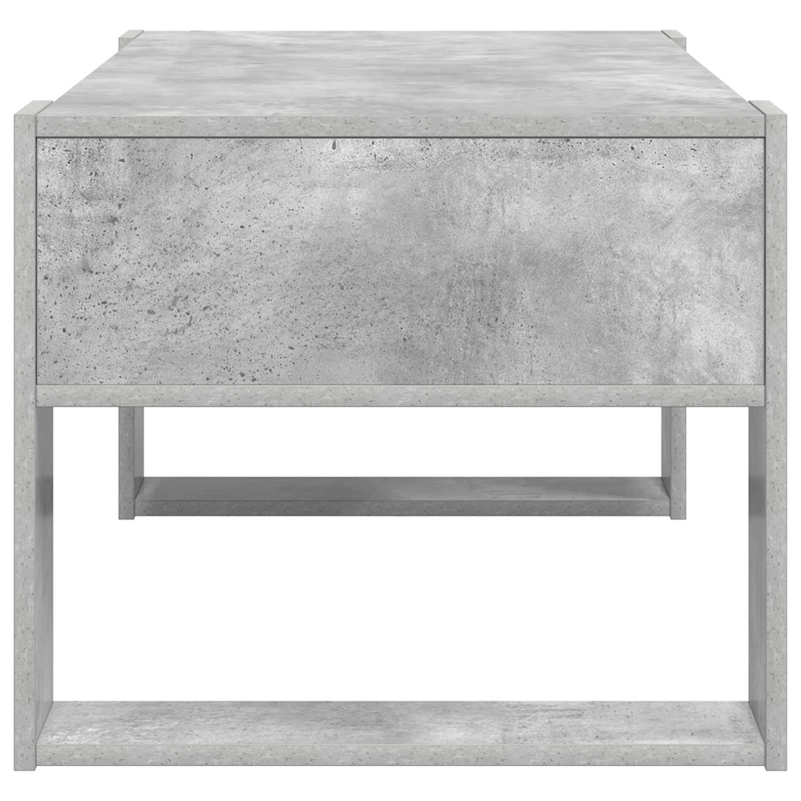 Salontafel met opslag Beton Grijs 92 x 53 x 45 cm Bewerkt hout is nu te koop bij PeponiXL, paradijselijk wonen!