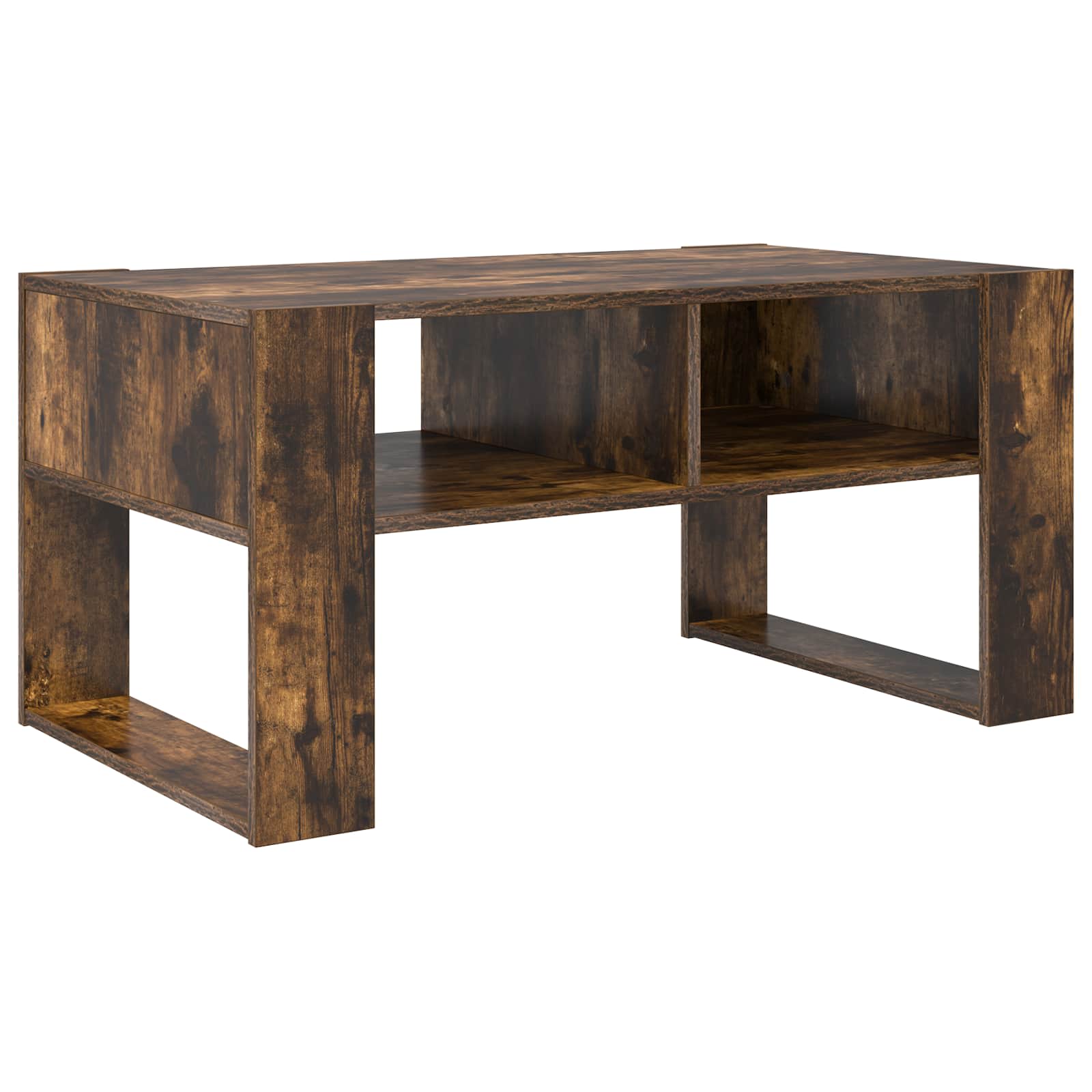 Salontafel Gerookt eiken 92 x 53 x 45 cm Bewerkt hout is nu te koop bij PeponiXL, paradijselijk wonen!