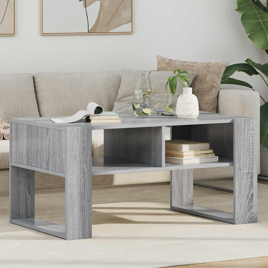 Salontafel met opslag Grijs Sonoma 92 x 53 x 45 cm Bewerkt hout is nu te koop bij PeponiXL, paradijselijk wonen!