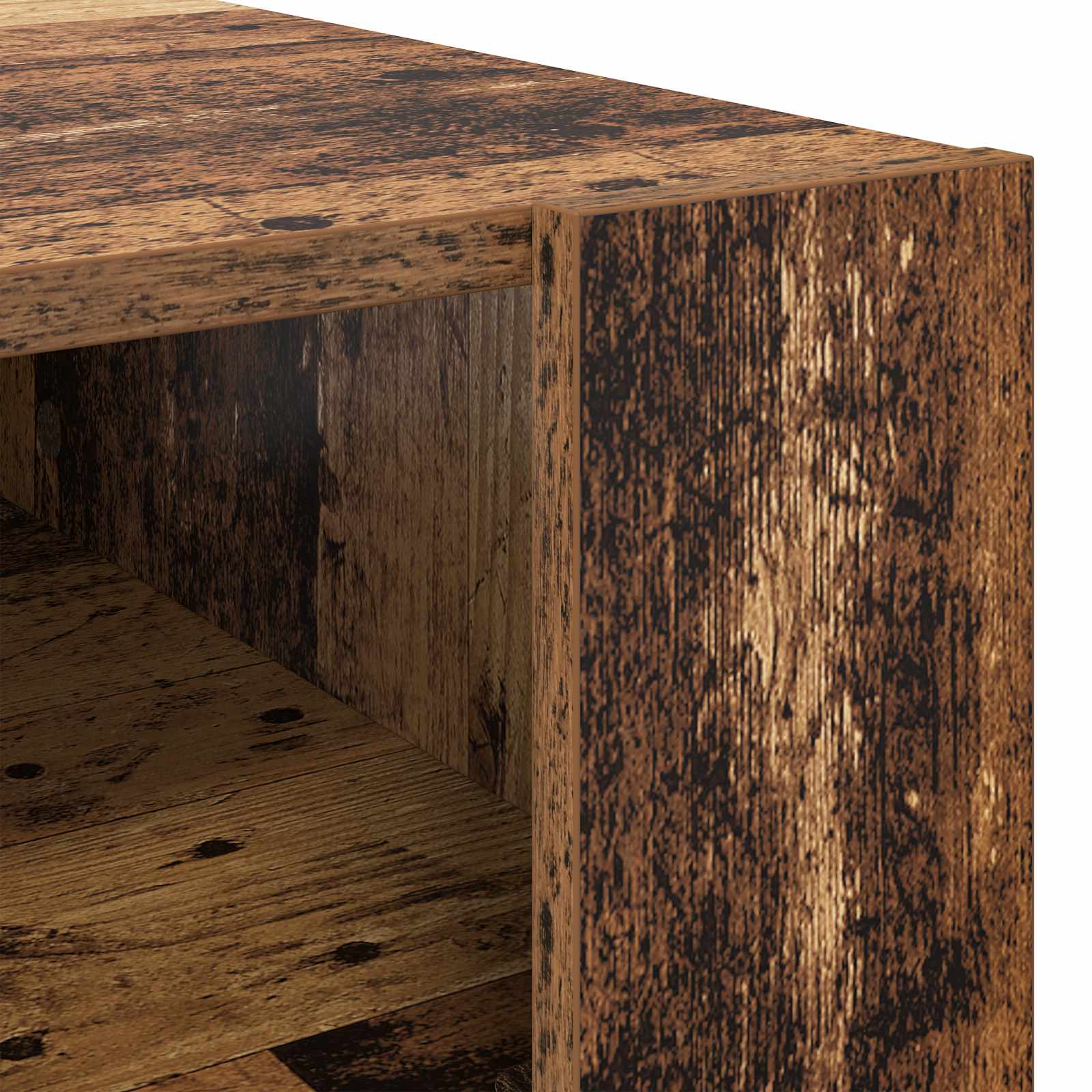Salontafel met opslag Oudhout 92 x 53 x 45 cm Bewerkt hout is nu te koop bij PeponiXL, paradijselijk wonen!
