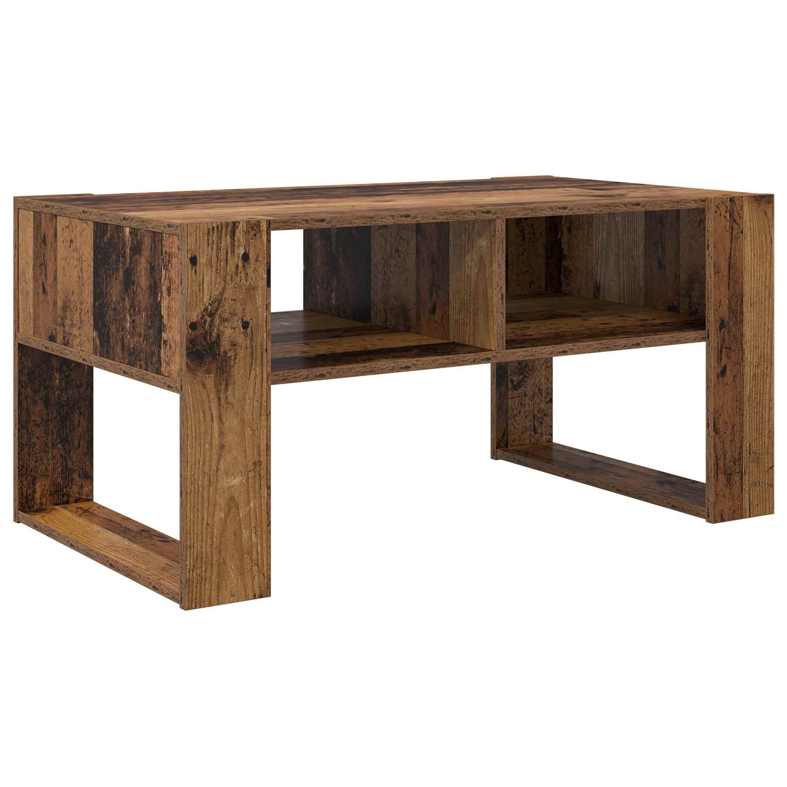 Salontafel met opslag Oudhout 92 x 53 x 45 cm Bewerkt hout is nu te koop bij PeponiXL, paradijselijk wonen!