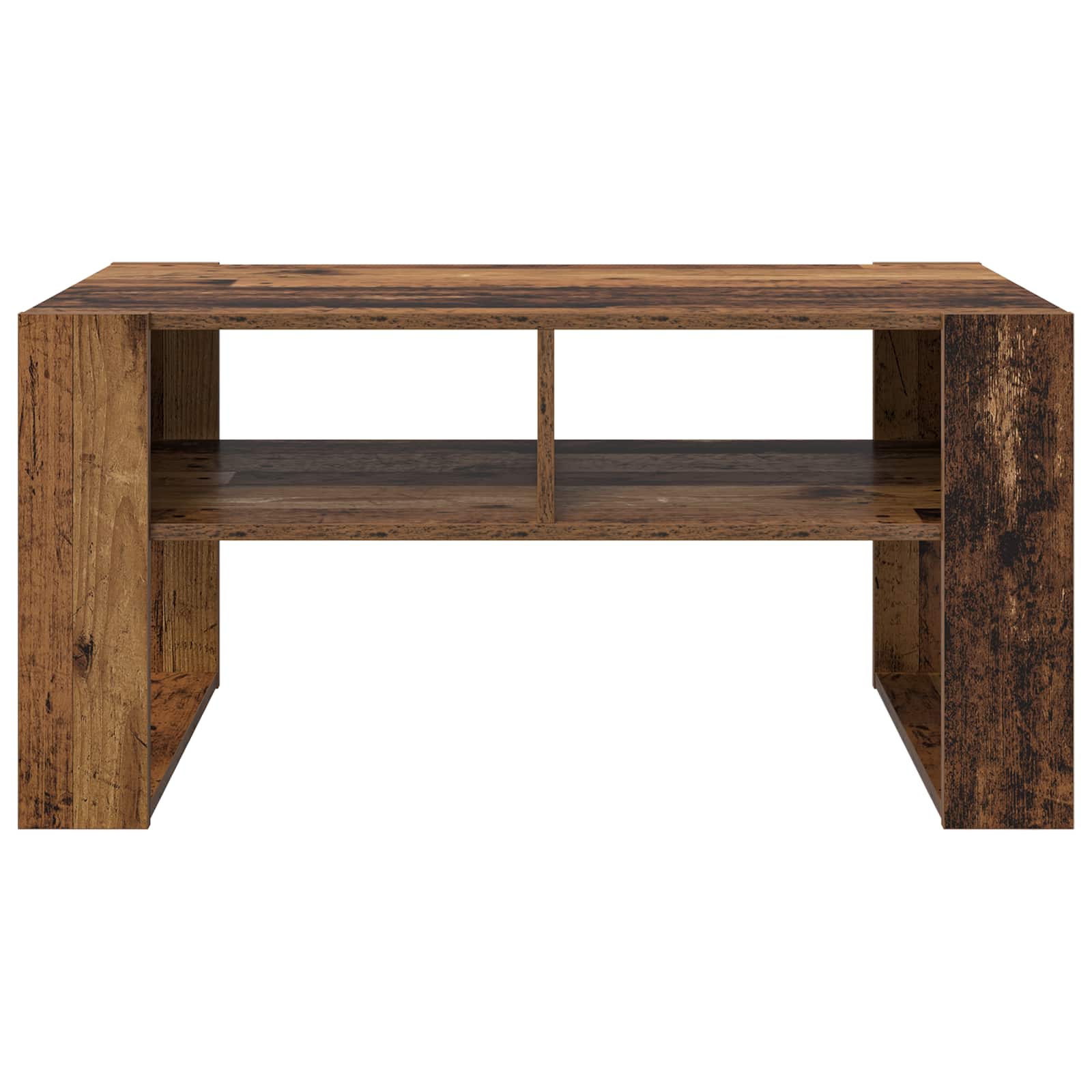 Salontafel met opslag Oudhout 92 x 53 x 45 cm Bewerkt hout is nu te koop bij PeponiXL, paradijselijk wonen!