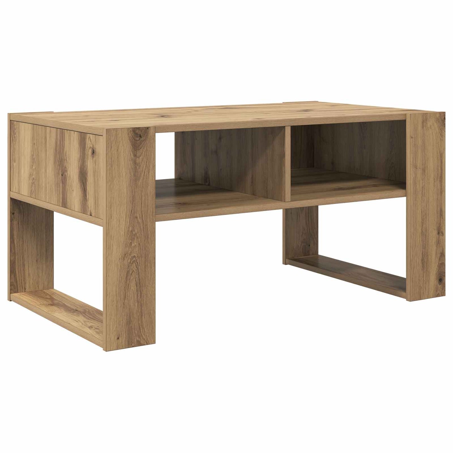 Salontafel Artisan Eiken 92 x 53 x 45 cm Bewerkt hout is nu te koop bij PeponiXL, paradijselijk wonen!