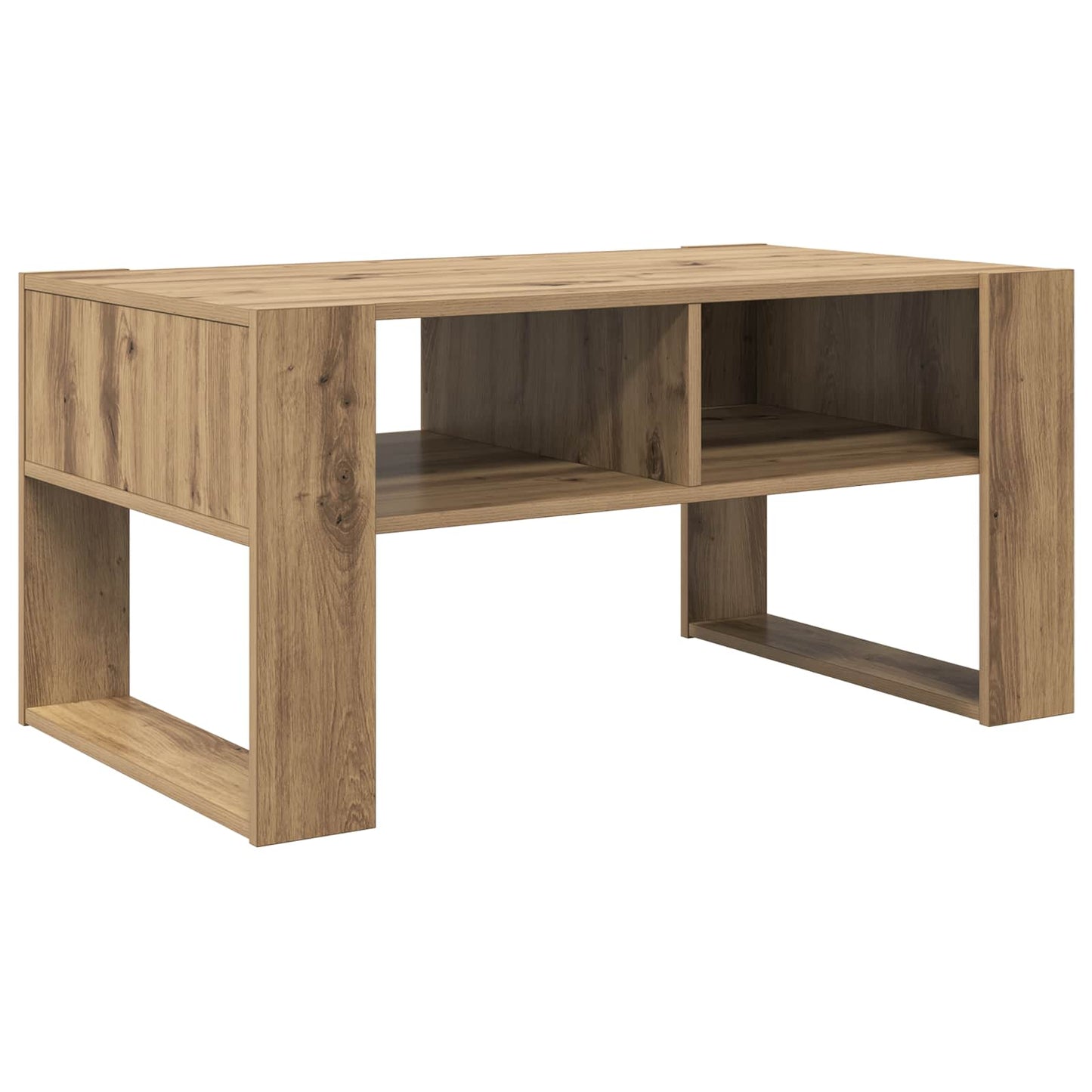 Salontafel Artisan Eiken 92 x 53 x 45 cm Bewerkt hout is nu te koop bij PeponiXL, paradijselijk wonen!