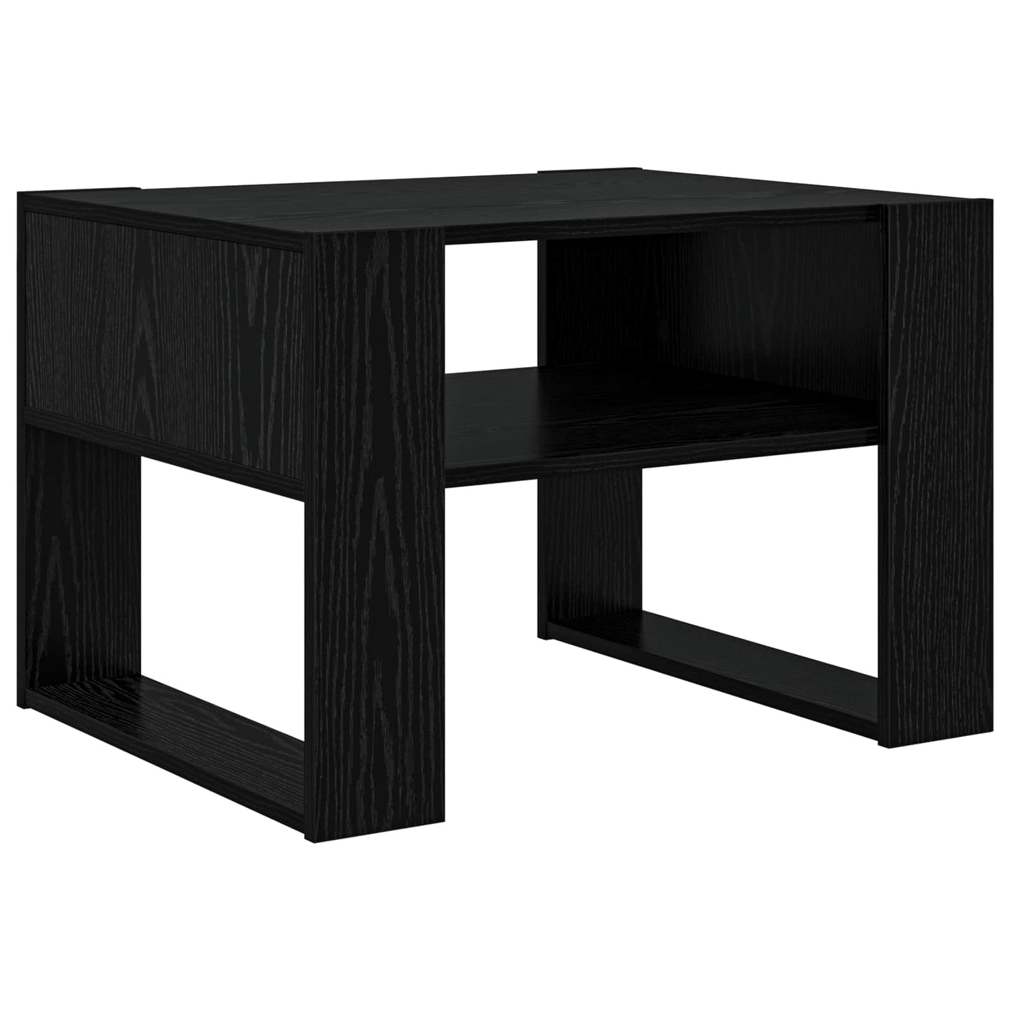 Salontafel met opslag Zwart Eiken 66 x 53 x 45 cm Bewerkt hout is nu te koop bij PeponiXL, paradijselijk wonen!