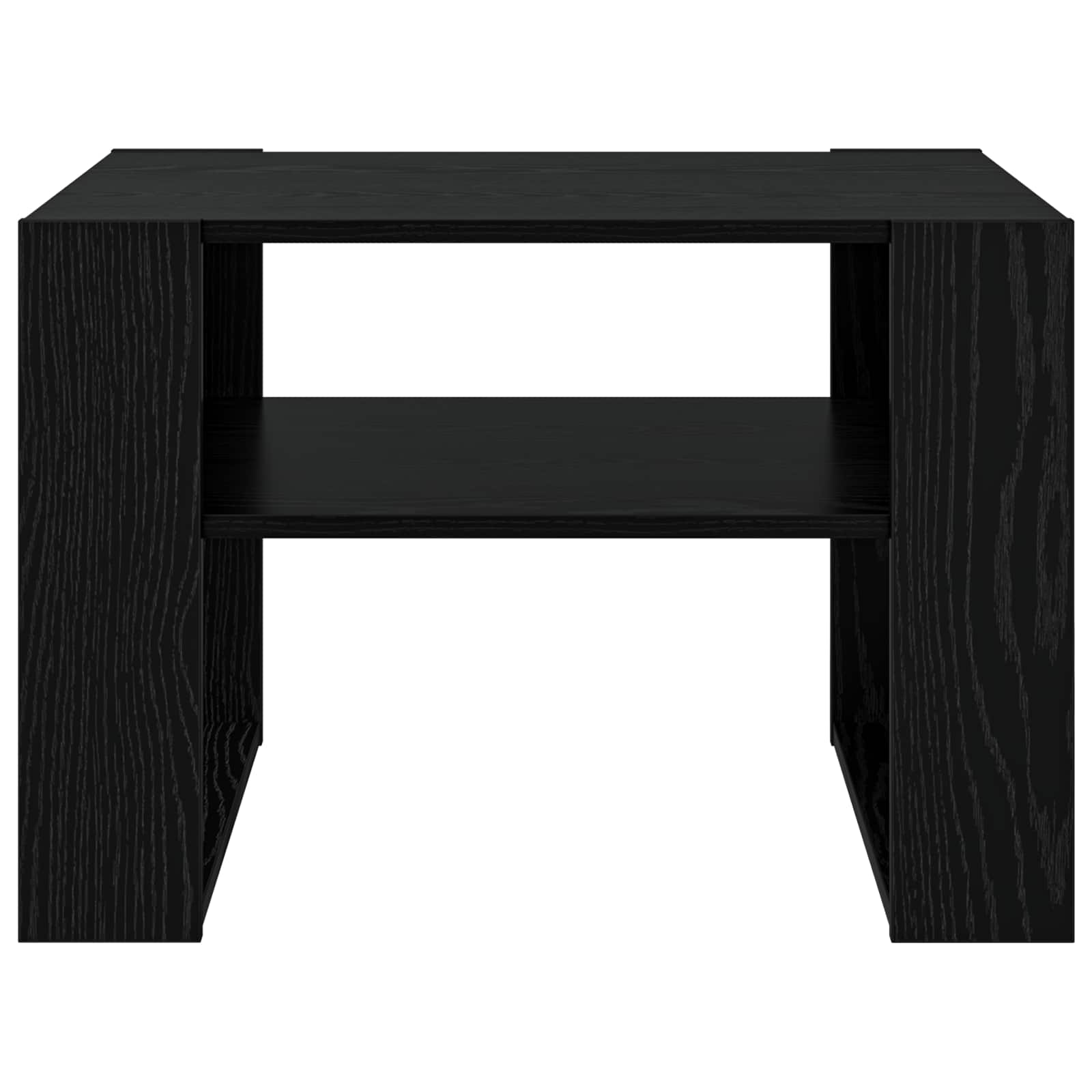 Salontafel met opslag Zwart Eiken 66 x 53 x 45 cm Bewerkt hout is nu te koop bij PeponiXL, paradijselijk wonen!