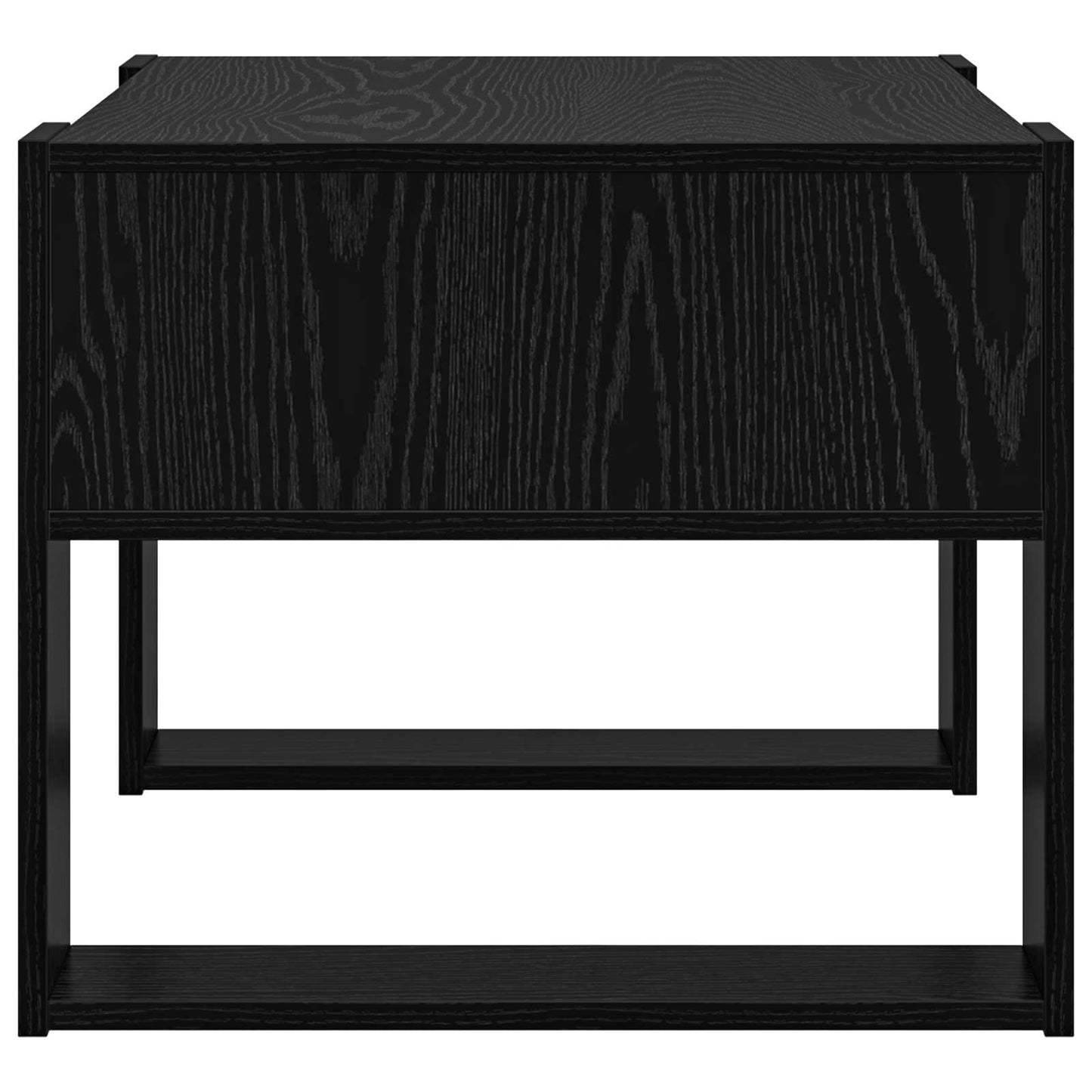 Salontafel met opslag Zwart Eiken 66 x 53 x 45 cm Bewerkt hout is nu te koop bij PeponiXL, paradijselijk wonen!