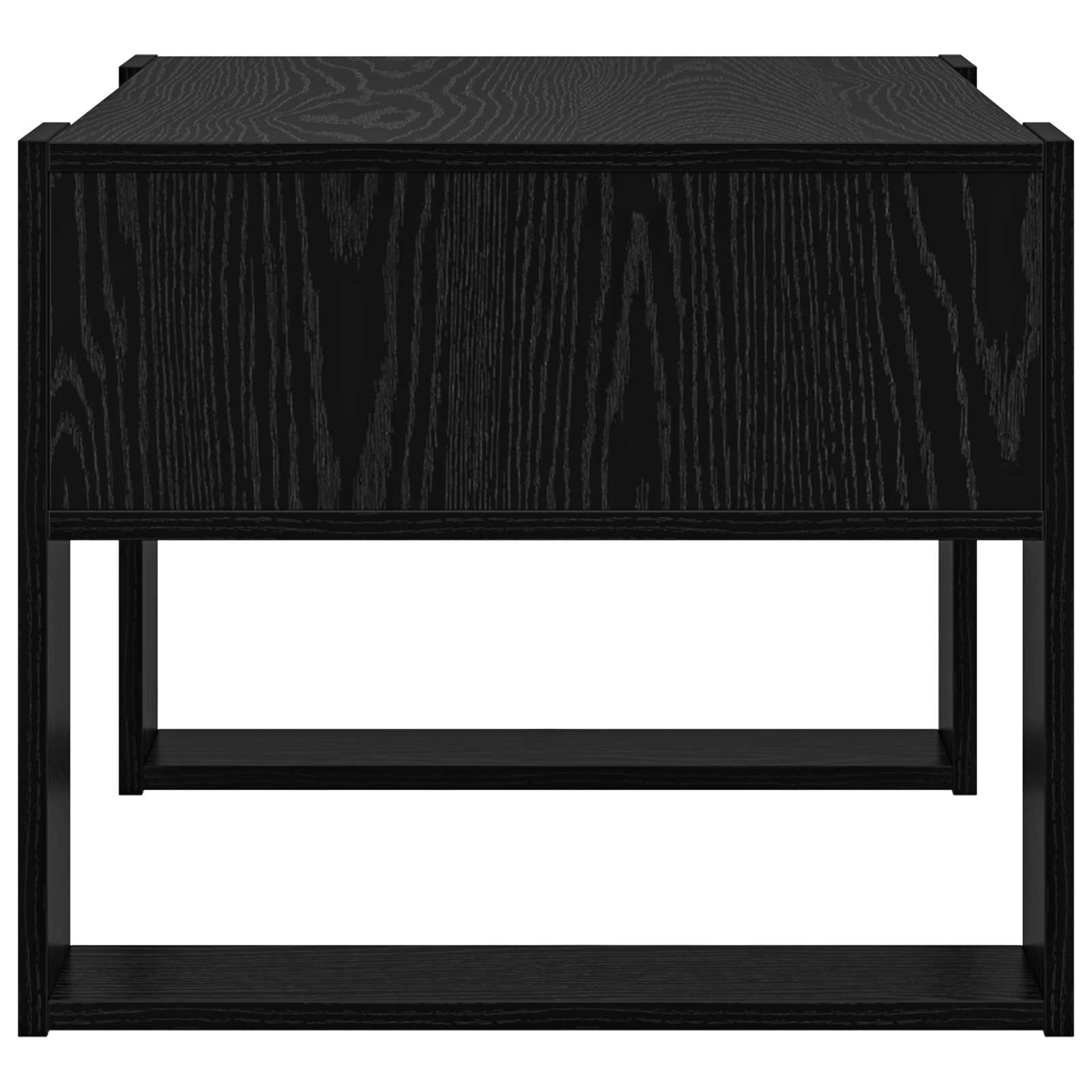 Salontafel met opslag Zwart Eiken 66 x 53 x 45 cm Bewerkt hout is nu te koop bij PeponiXL, paradijselijk wonen!