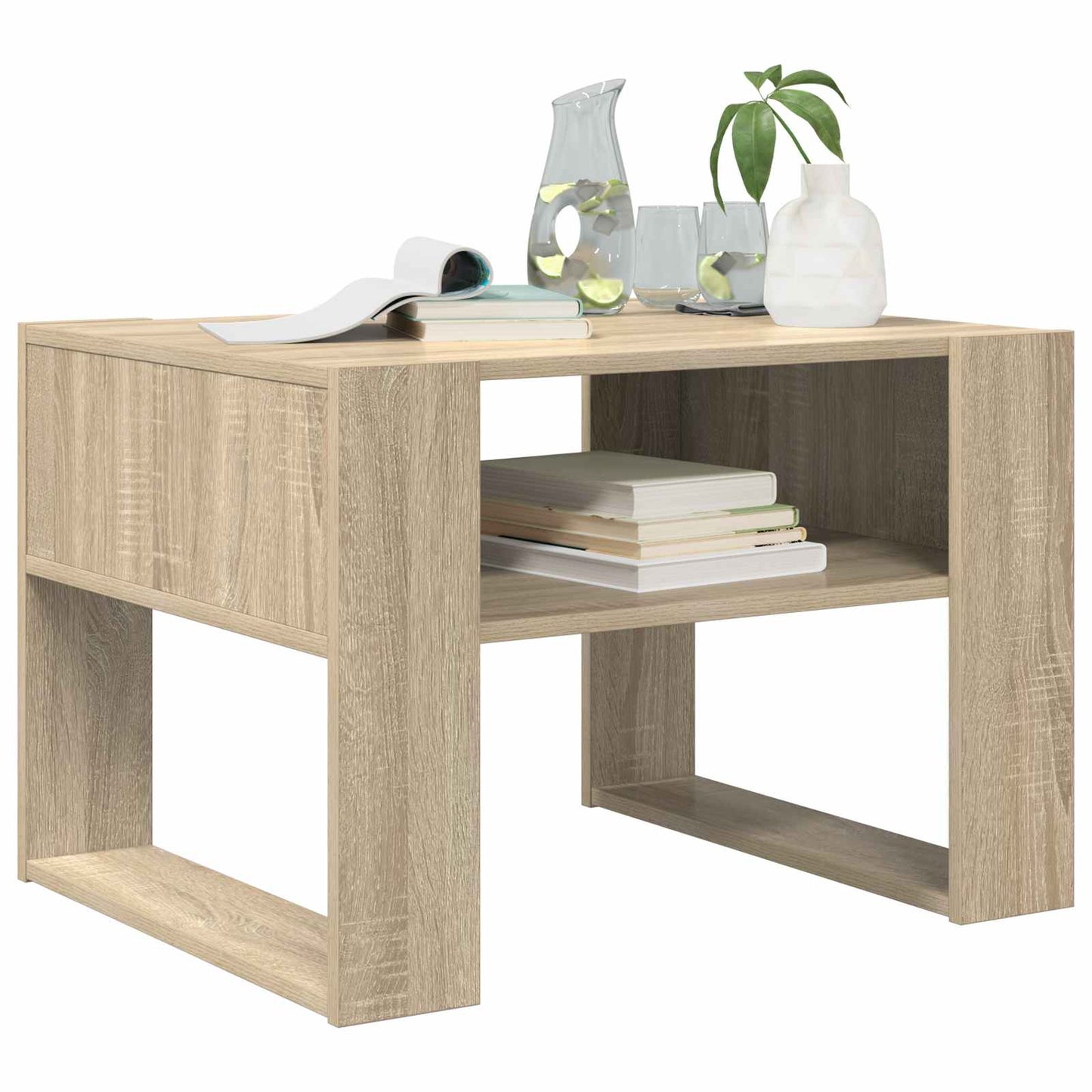 Salontafel met opslag Sonoma Eiken 66 x 53 x 45 cm Bewerkt hout is nu te koop bij PeponiXL, paradijselijk wonen!