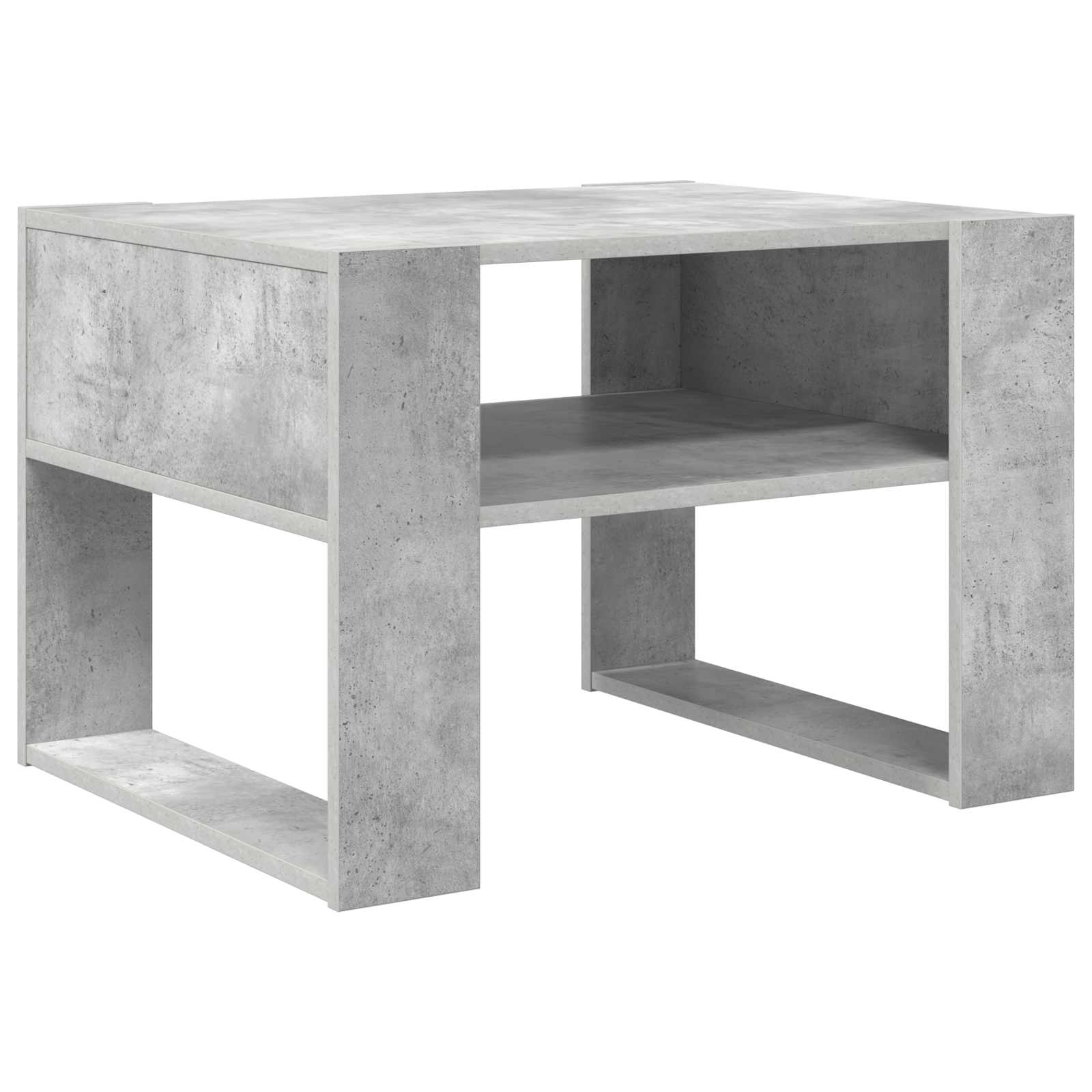 Salontafel met opslag Beton Grijs 66 x 53 x 45 cm Bewerkt hout is nu te koop bij PeponiXL, paradijselijk wonen!