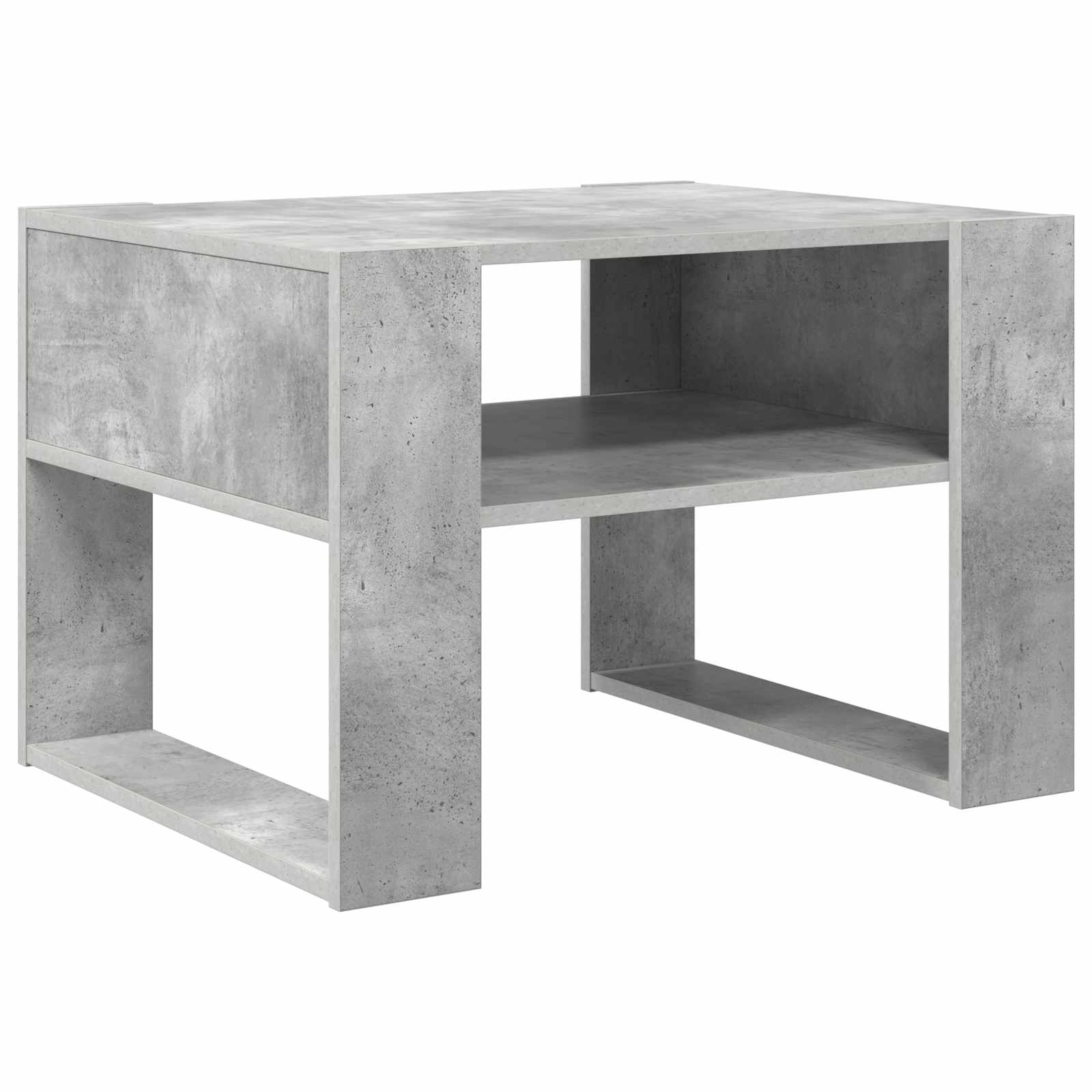 Salontafel met opslag Beton Grijs 66 x 53 x 45 cm Bewerkt hout is nu te koop bij PeponiXL, paradijselijk wonen!