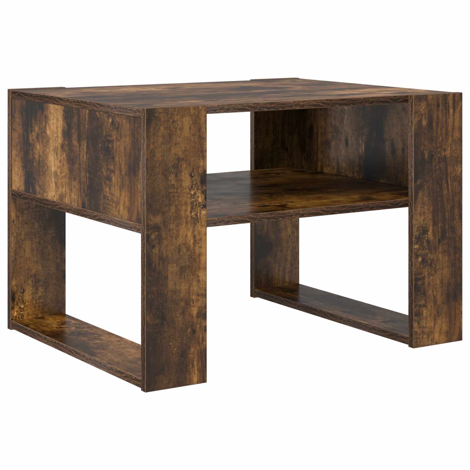 Salontafel Gerookt eiken 66 x 53 x 45 cm Bewerkt hout is nu te koop bij PeponiXL, paradijselijk wonen!