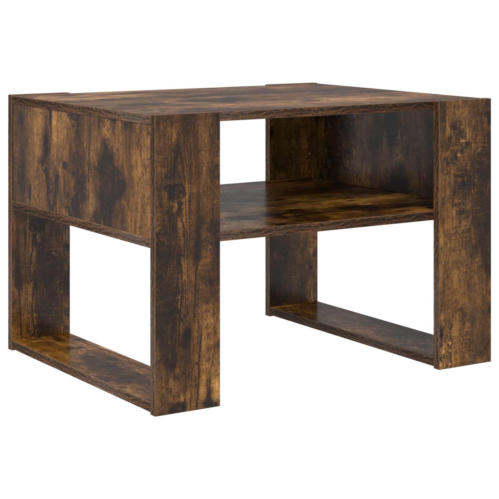Salontafel Gerookt eiken 66 x 53 x 45 cm Bewerkt hout is nu te koop bij PeponiXL, paradijselijk wonen!