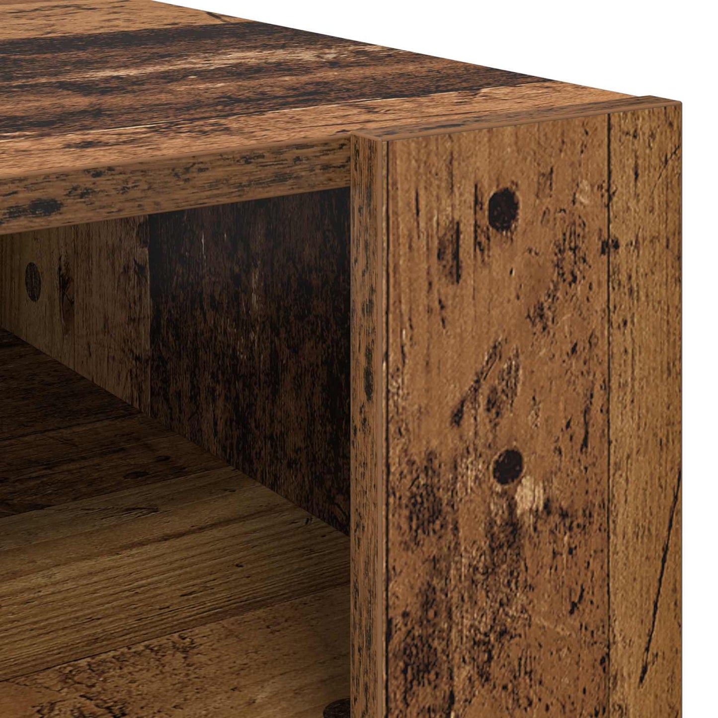 Salontafel met opslag Oudhout 66 x 53 x 45 cm Bewerkt hout is nu te koop bij PeponiXL, paradijselijk wonen!