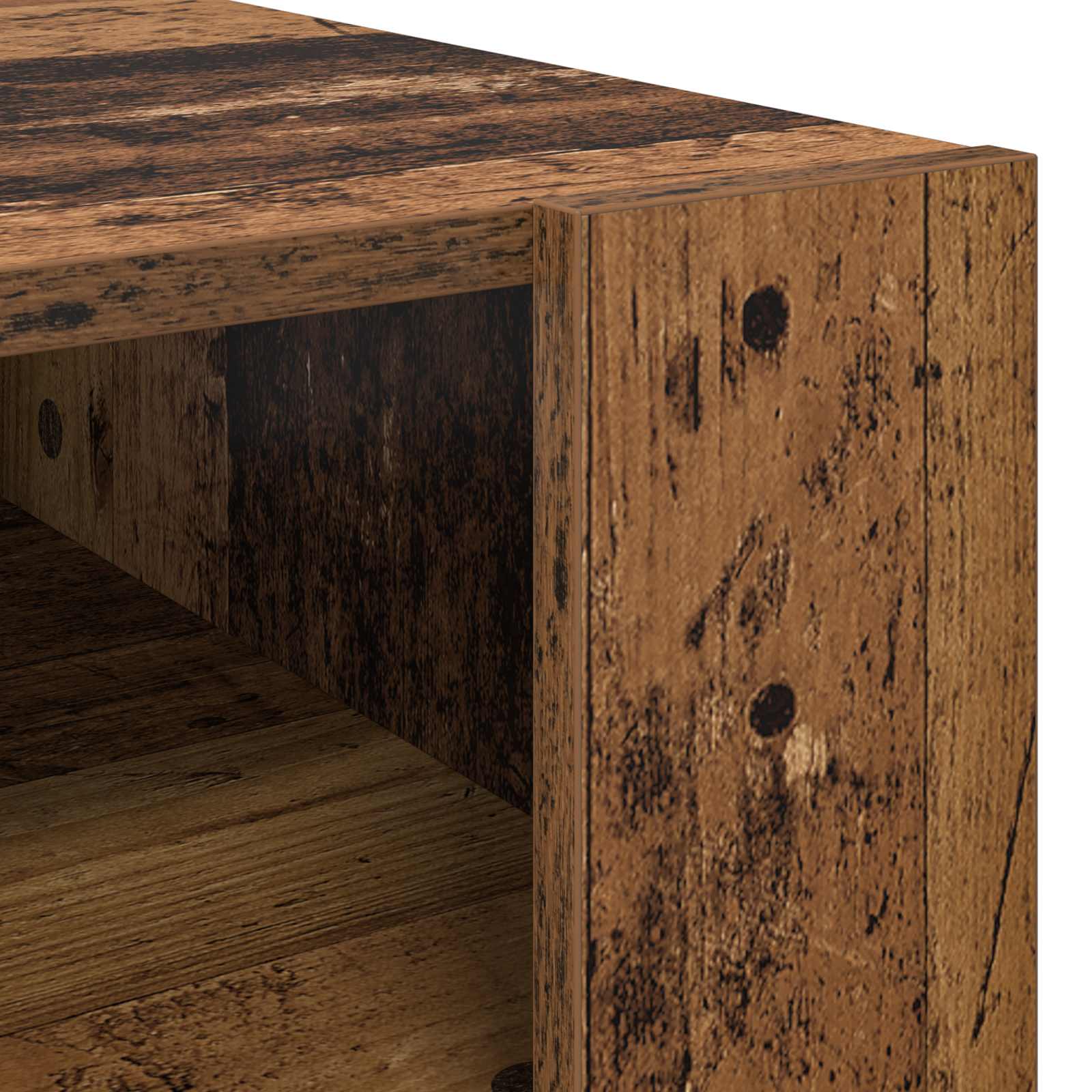 Salontafel met opslag Oudhout 66 x 53 x 45 cm Bewerkt hout is nu te koop bij PeponiXL, paradijselijk wonen!