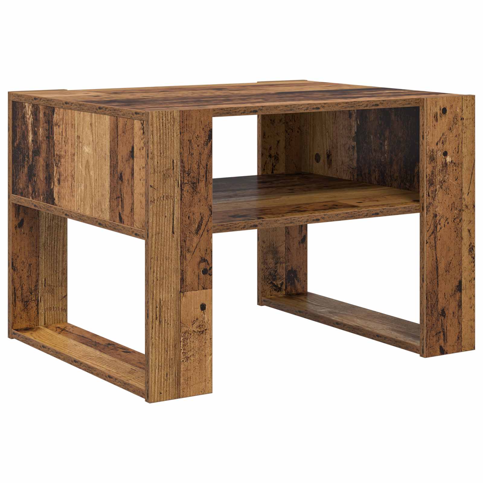 Salontafel met opslag Oudhout 66 x 53 x 45 cm Bewerkt hout is nu te koop bij PeponiXL, paradijselijk wonen!