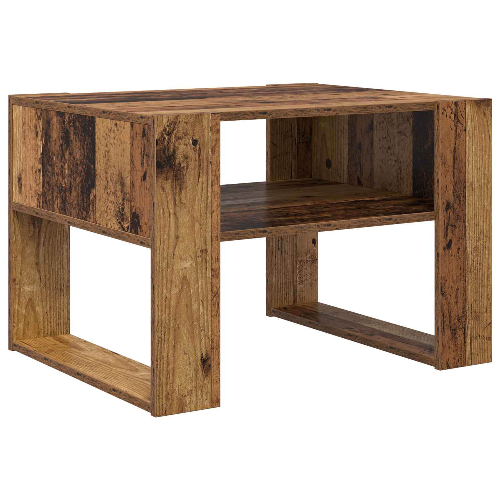 Salontafel met opslag Oudhout 66 x 53 x 45 cm Bewerkt hout is nu te koop bij PeponiXL, paradijselijk wonen!
