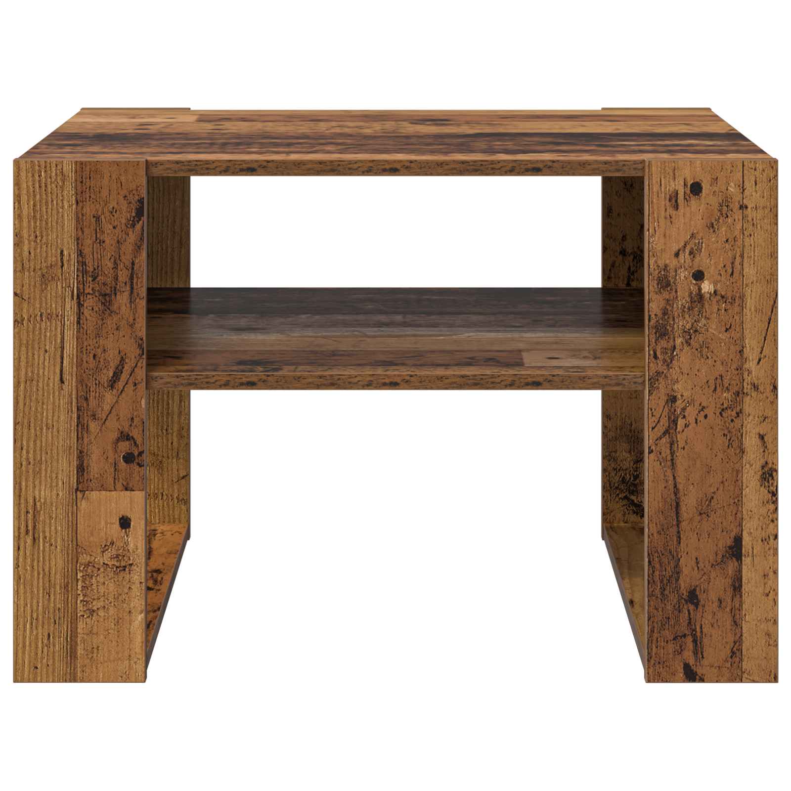 Salontafel met opslag Oudhout 66 x 53 x 45 cm Bewerkt hout is nu te koop bij PeponiXL, paradijselijk wonen!