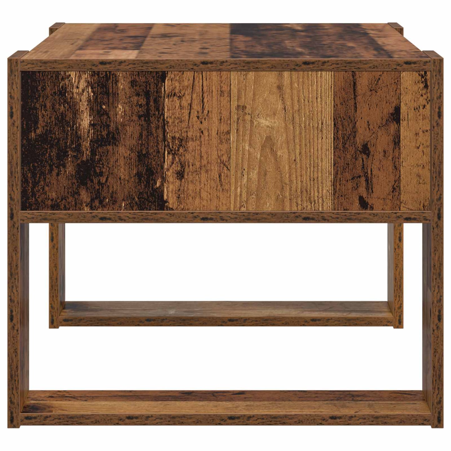 Salontafel met opslag Oudhout 66 x 53 x 45 cm Bewerkt hout is nu te koop bij PeponiXL, paradijselijk wonen!