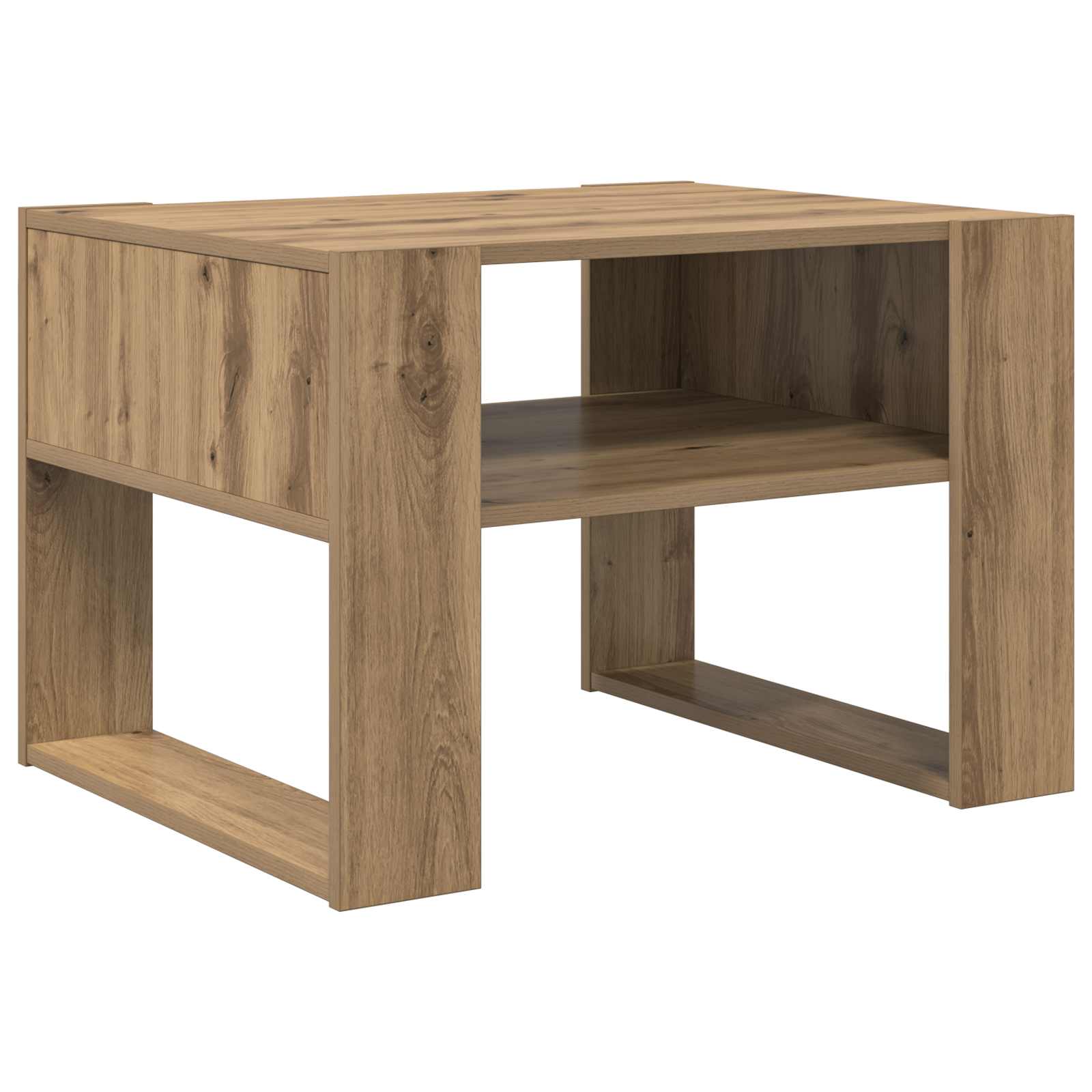 Salontafel Artisan Eiken 66 x 53 x 45 cm Bewerkt hout is nu te koop bij PeponiXL, paradijselijk wonen!