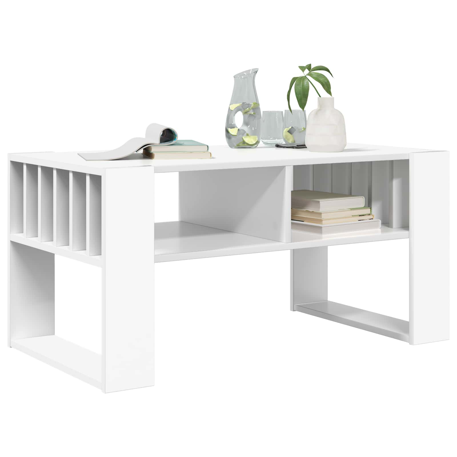Salontafel Wit 92 x 49,5 x 45 cm Bewerkt hout is nu te koop bij PeponiXL, paradijselijk wonen!