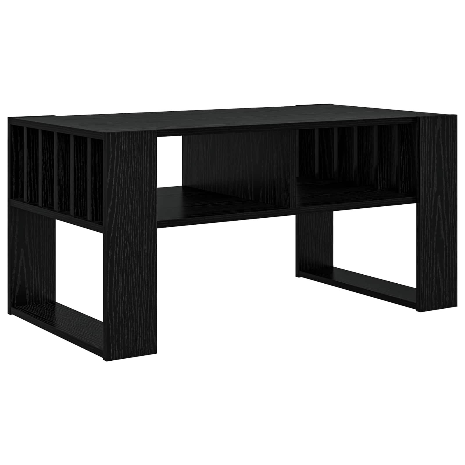 Salontafel Zwart Eiken 92 x 49,5 x 45 cm Bewerkt hout is nu te koop bij PeponiXL, paradijselijk wonen!