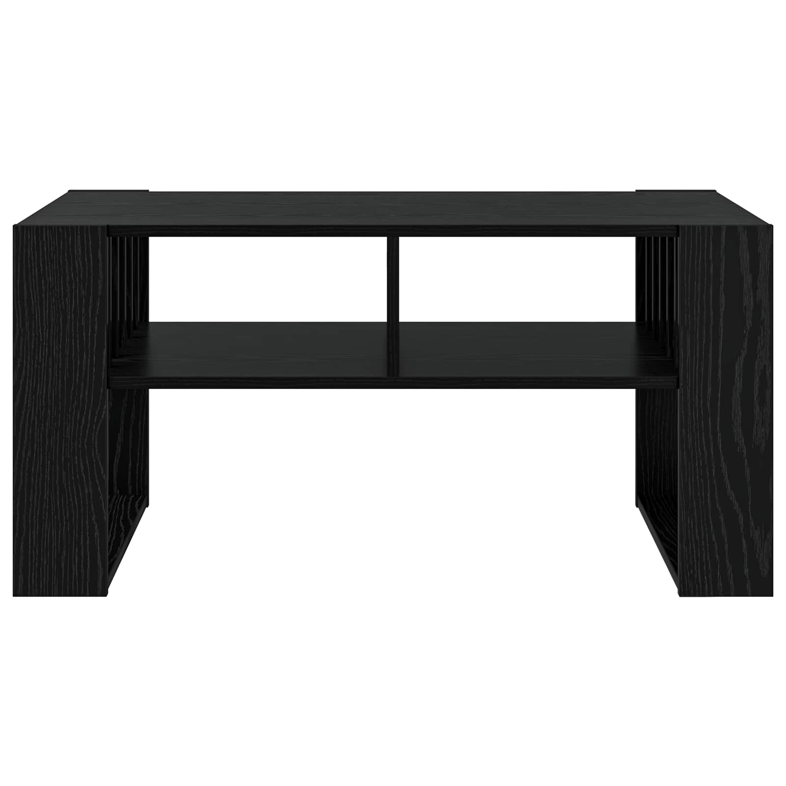 Salontafel Zwart Eiken 92 x 49,5 x 45 cm Bewerkt hout is nu te koop bij PeponiXL, paradijselijk wonen!